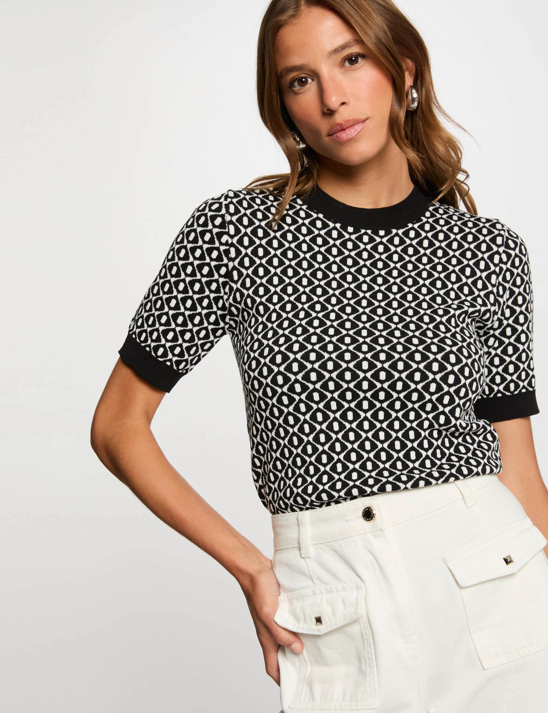 jersey cuello redondo negro mujer Jersey cuello redondo negro mujer