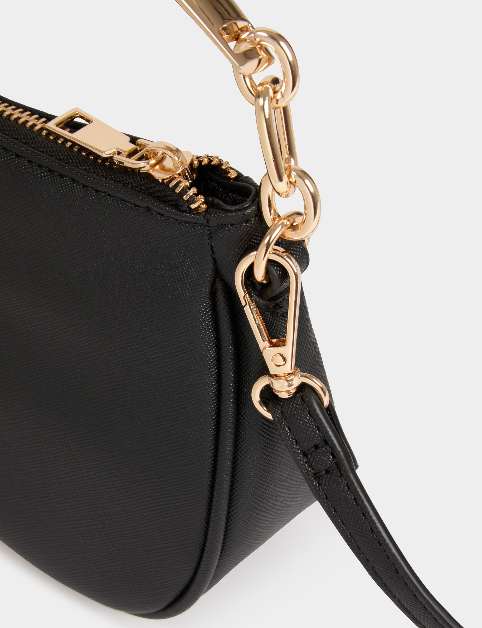 Bolso bandolera de polipiel negro mujer