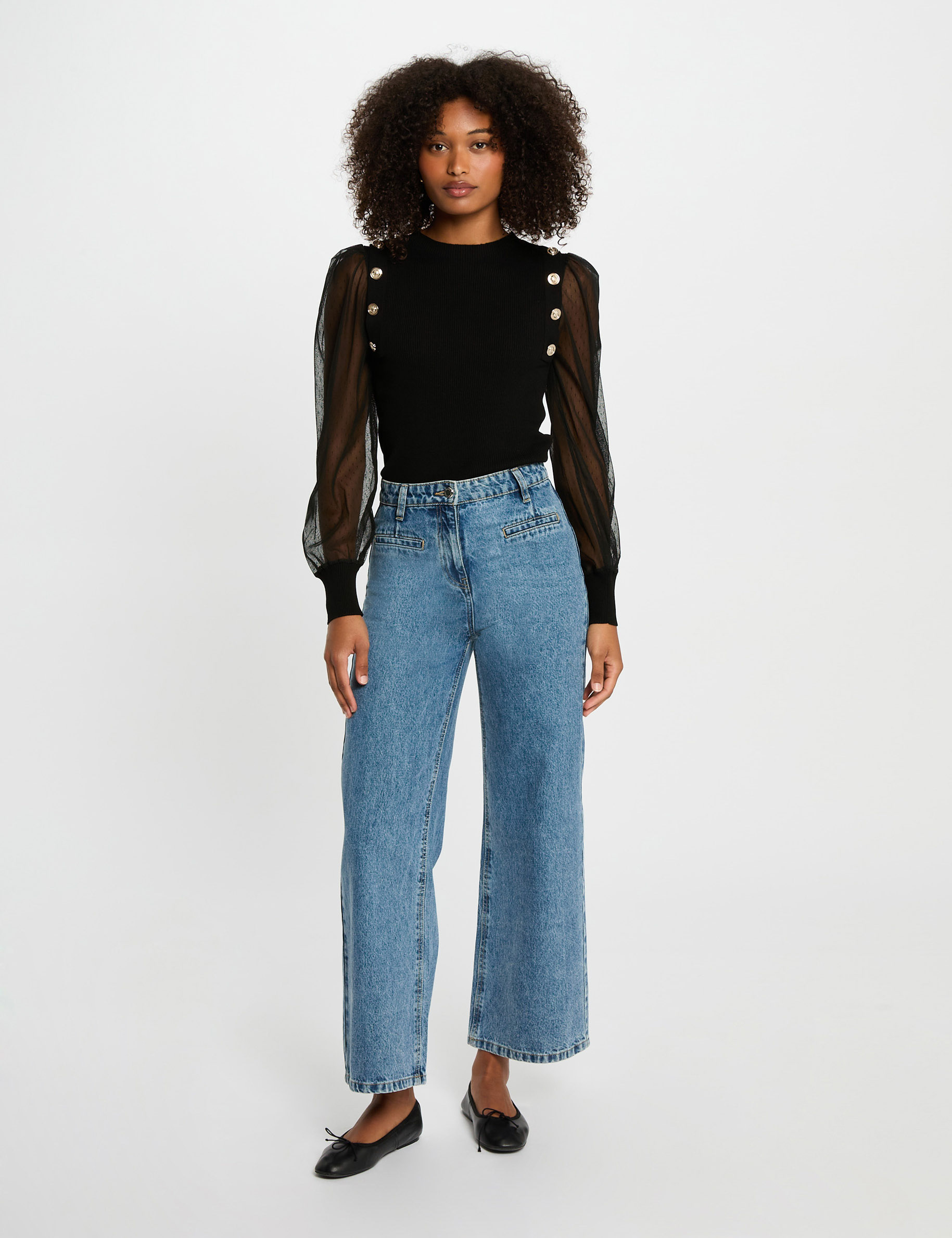 Jersey con cuello alto negro mujer