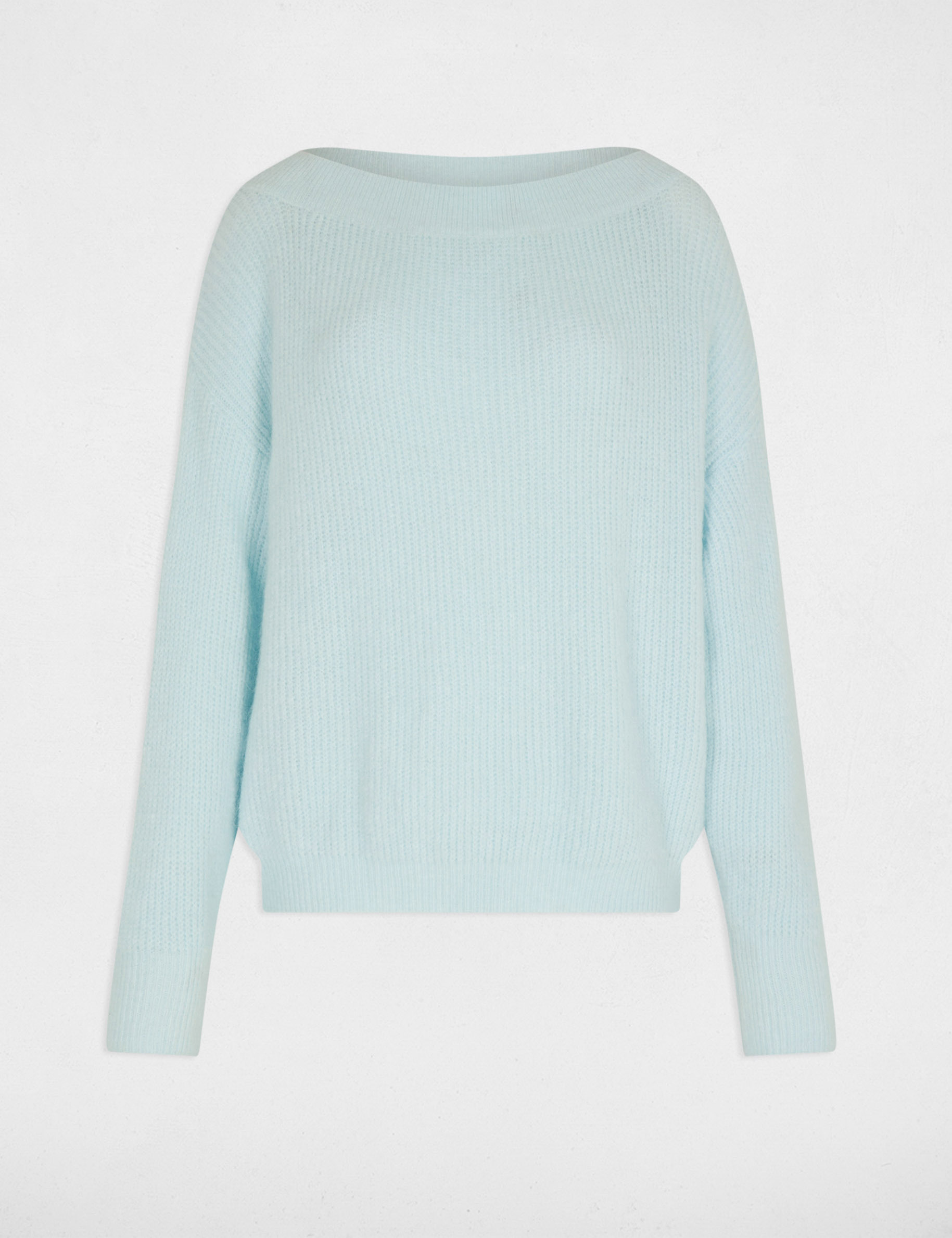 Jersey cuello redondo azul cielo mujer