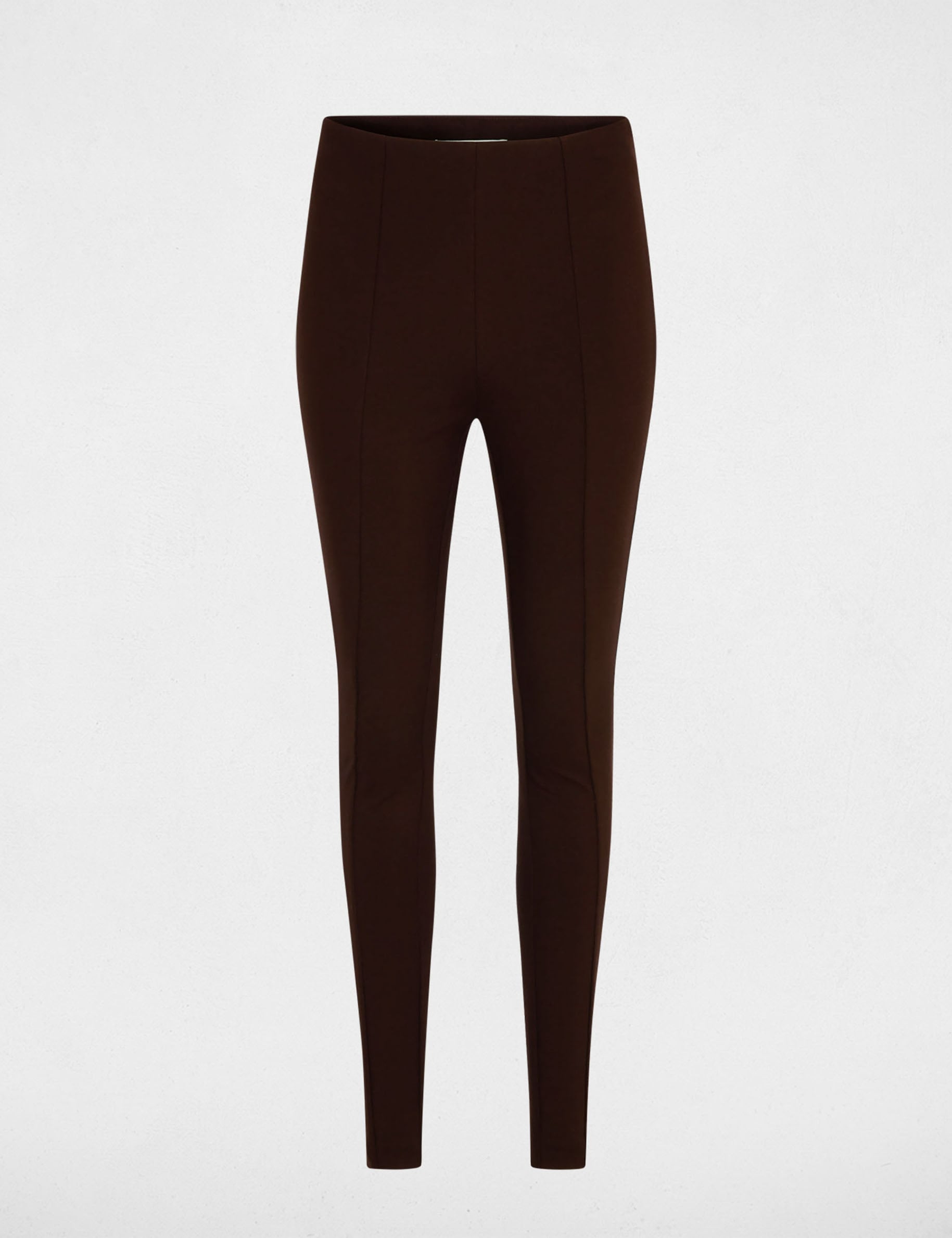 Pantal&oacute;n legging liso marr&oacute;n oscuro mujer