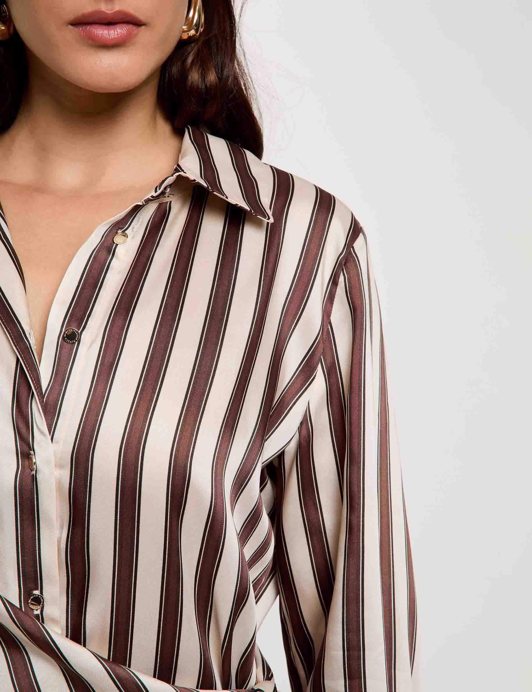 Vestido camisero de rayas multicolor mujer