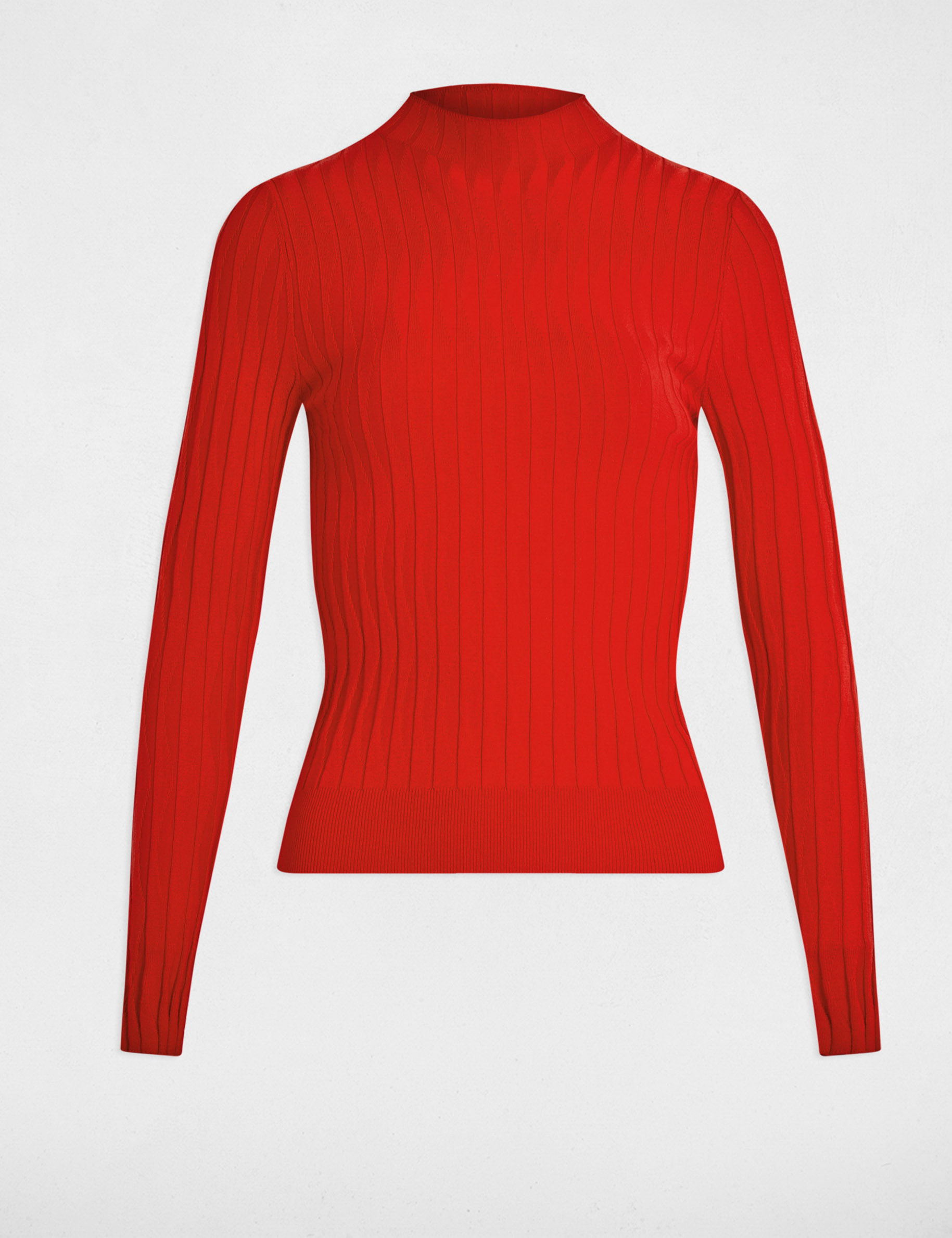 Jersey con cuello alto rojo mujer