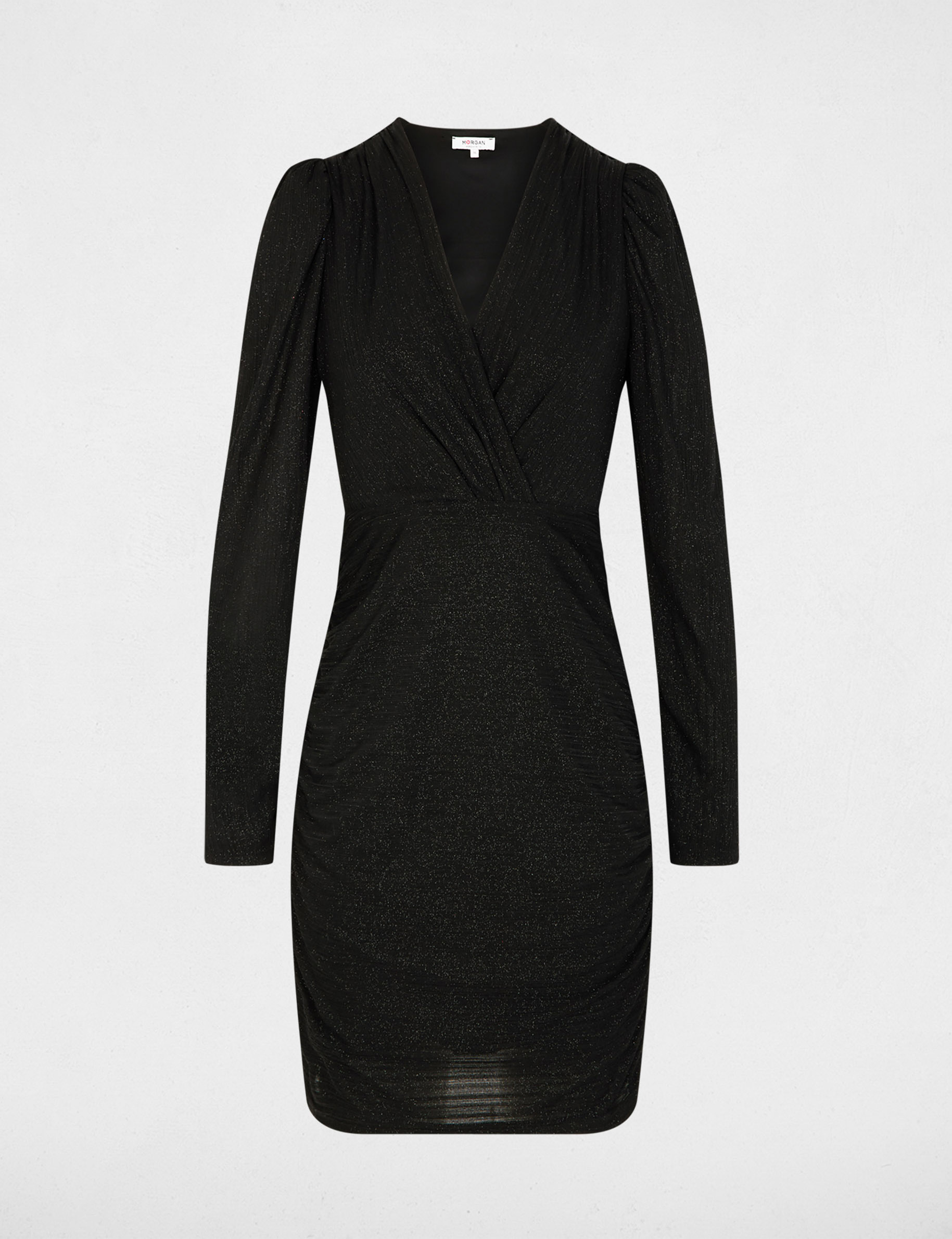 Vestido corto ajustado negro mujer