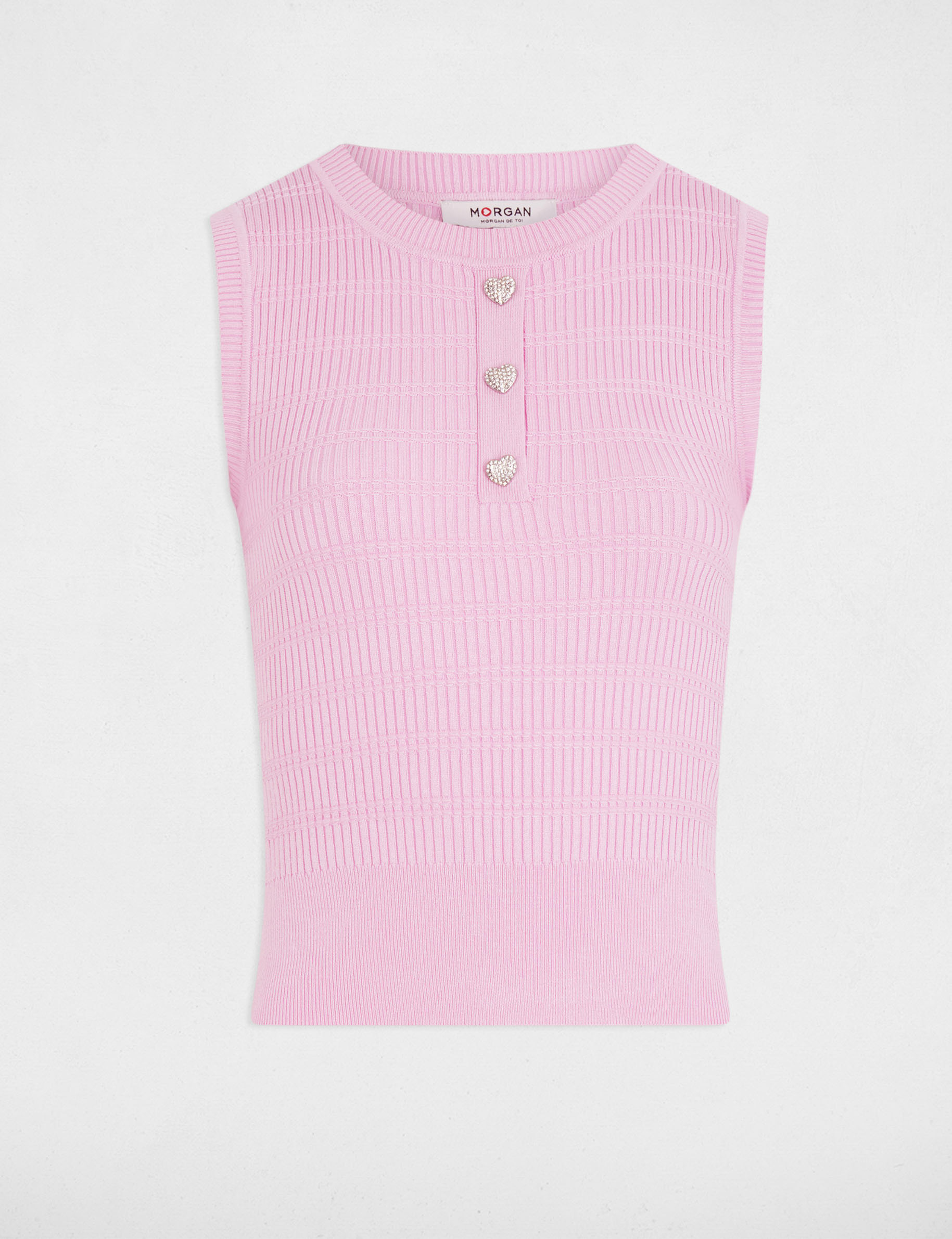 top punto sin mangas rosa pastel mujer Top punto sin mangas rosa pastel mujer