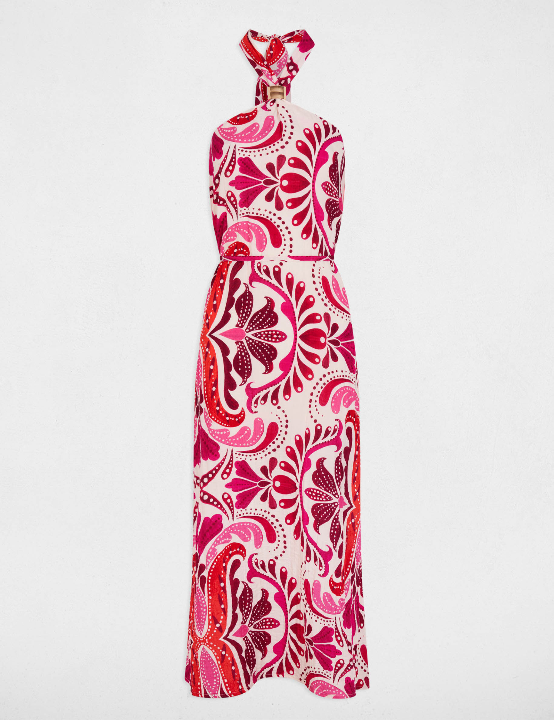 Vestido ajustado con cuello alto multicolor mujer