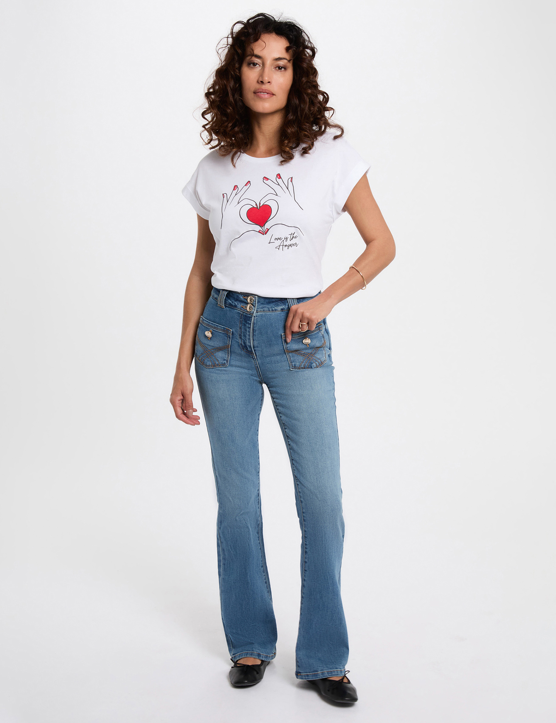 camiseta corta con inscripcion blanco mujer Camiseta corta con inscripción blanco mujer