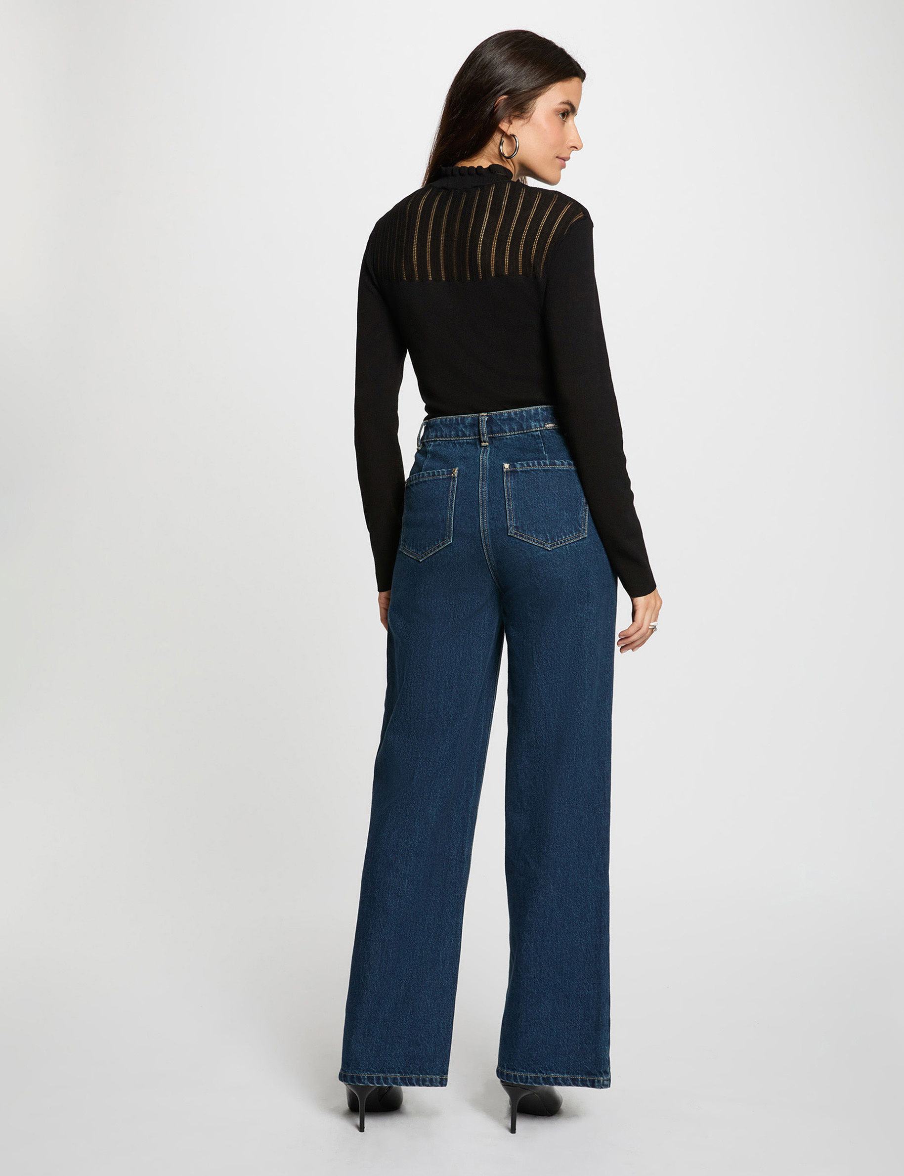 jersey con cuello alto negro mujer Jersey con cuello alto negro mujer