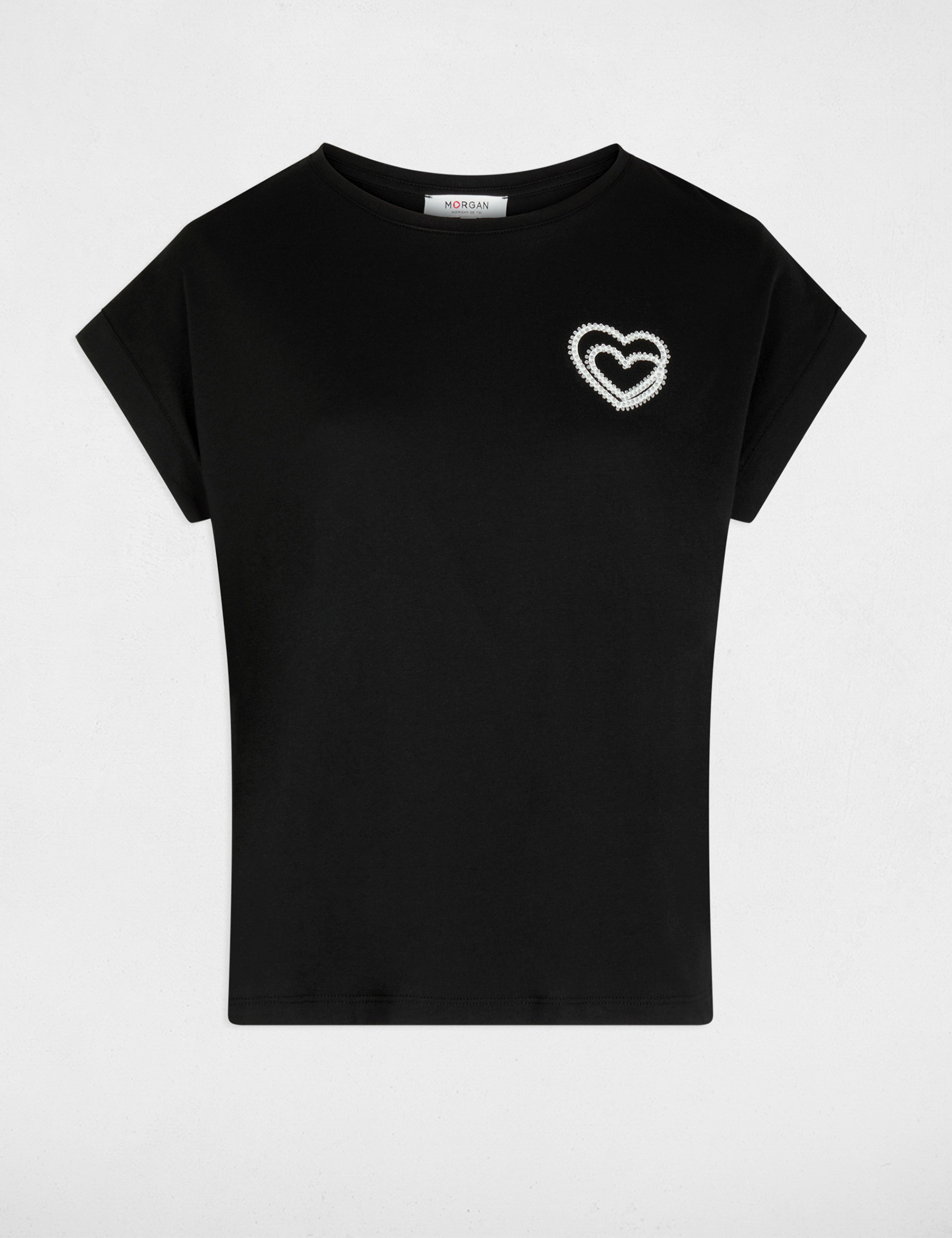 Camiseta de manga corta negro mujer