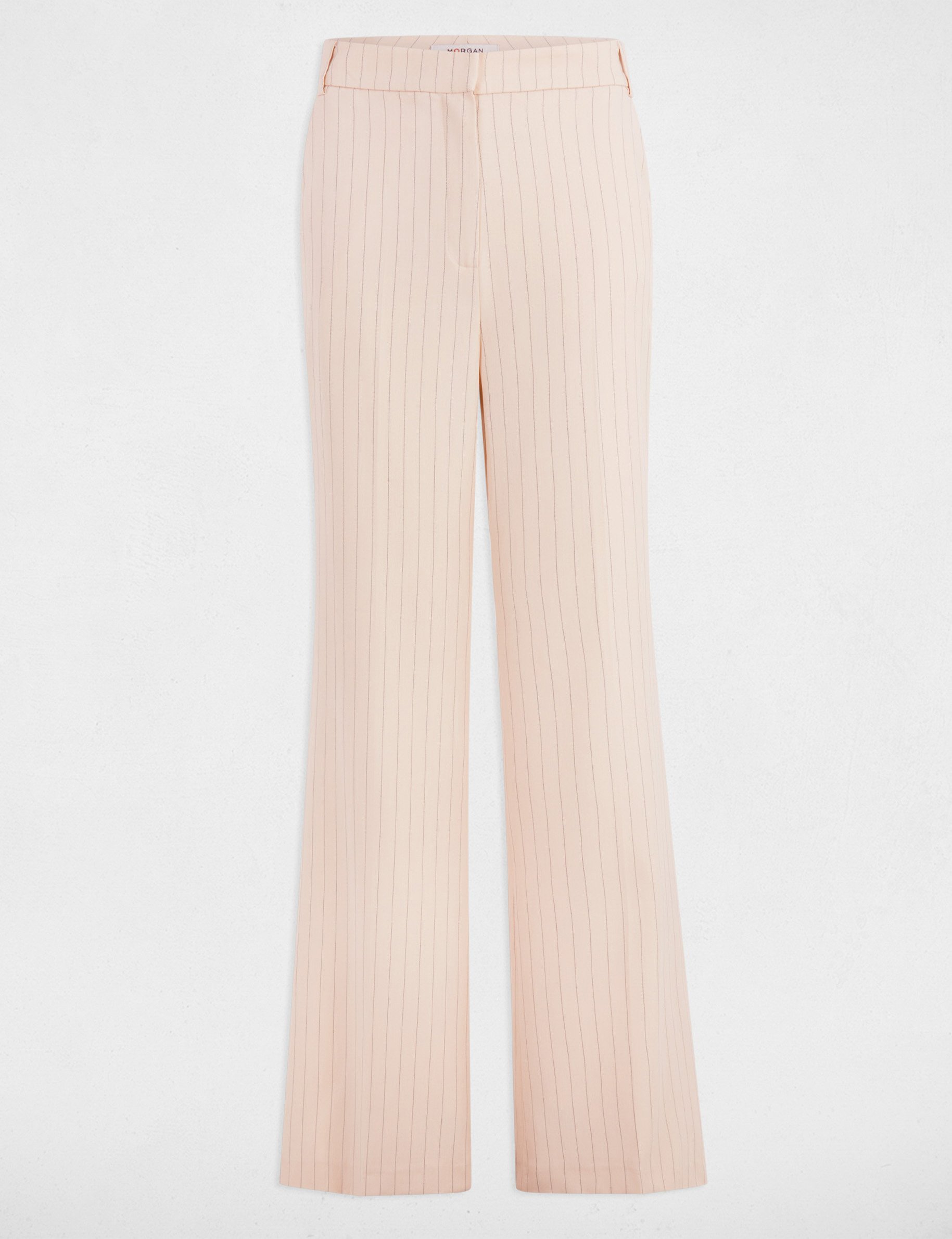 pantalon pernera ancha rayas rosa claro mujer Pantalón pernera ancha rayas rosa claro mujer