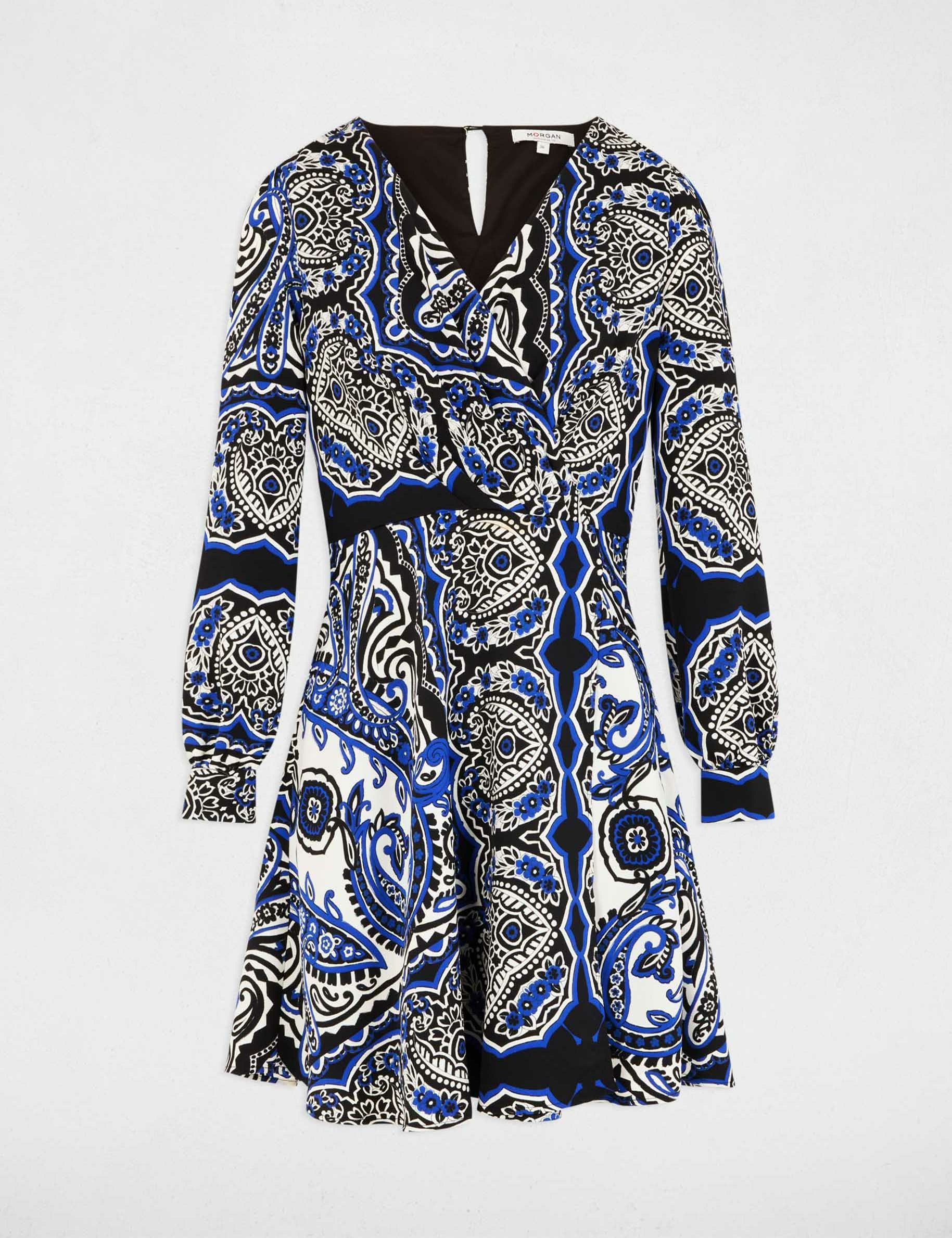 vestido acampanado estampado multicolor mujer Vestido acampanado estampado multicolor mujer