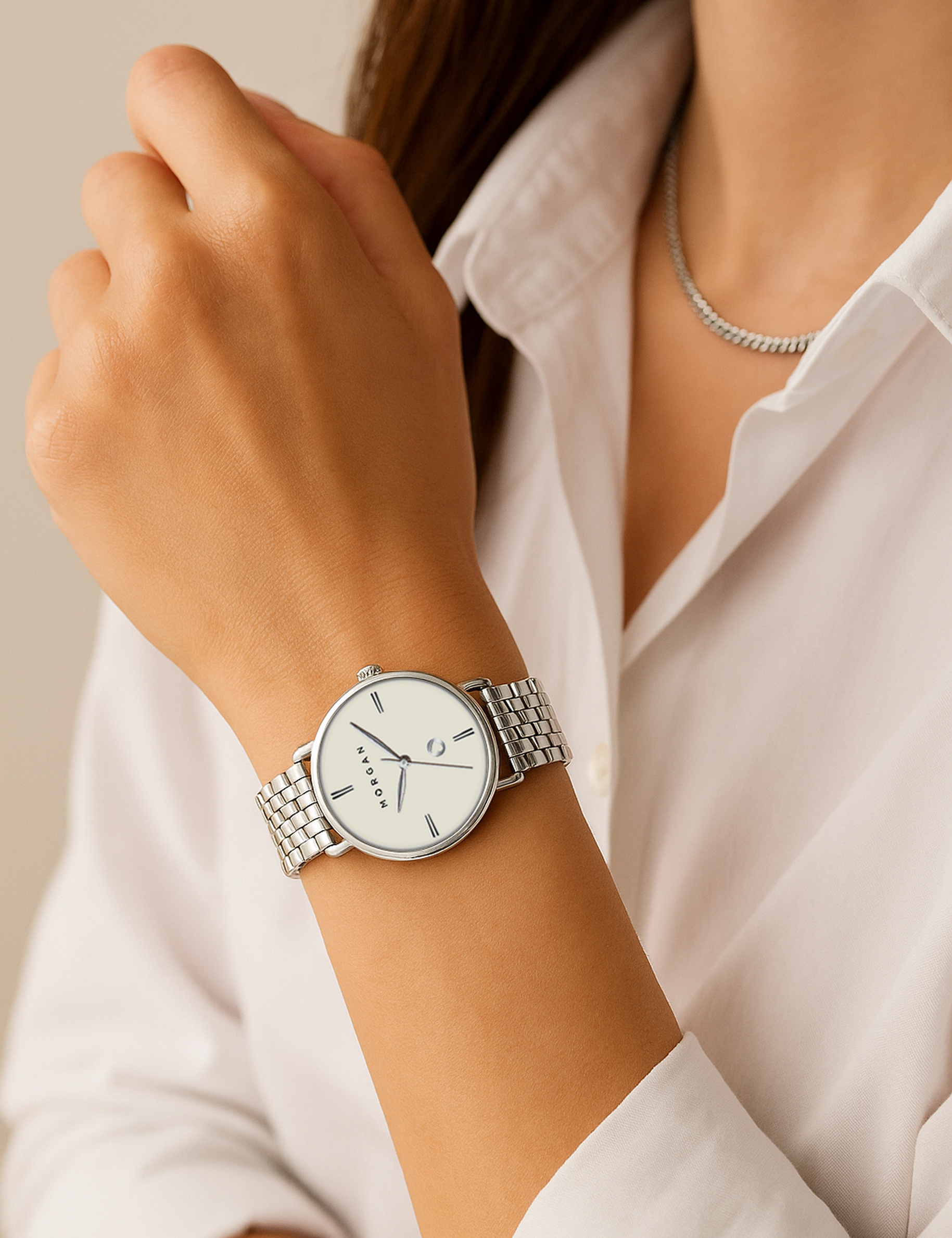 Reloj couleur argent mujer