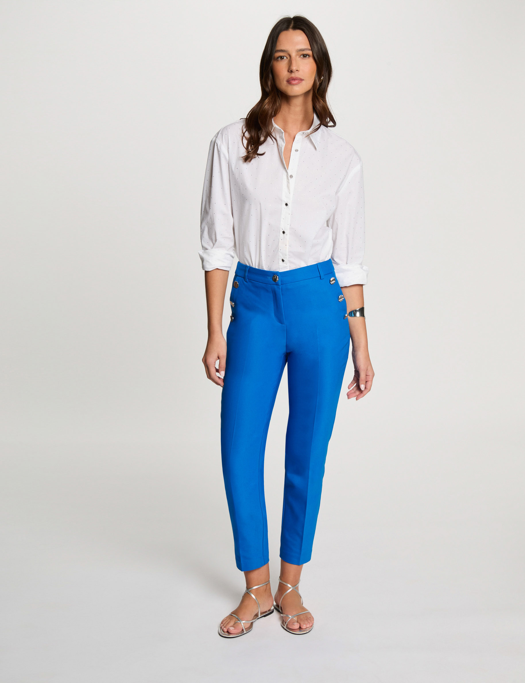 pantalon cigarette azul electrico mujer Pantalón cigarette azul eléctrico mujer