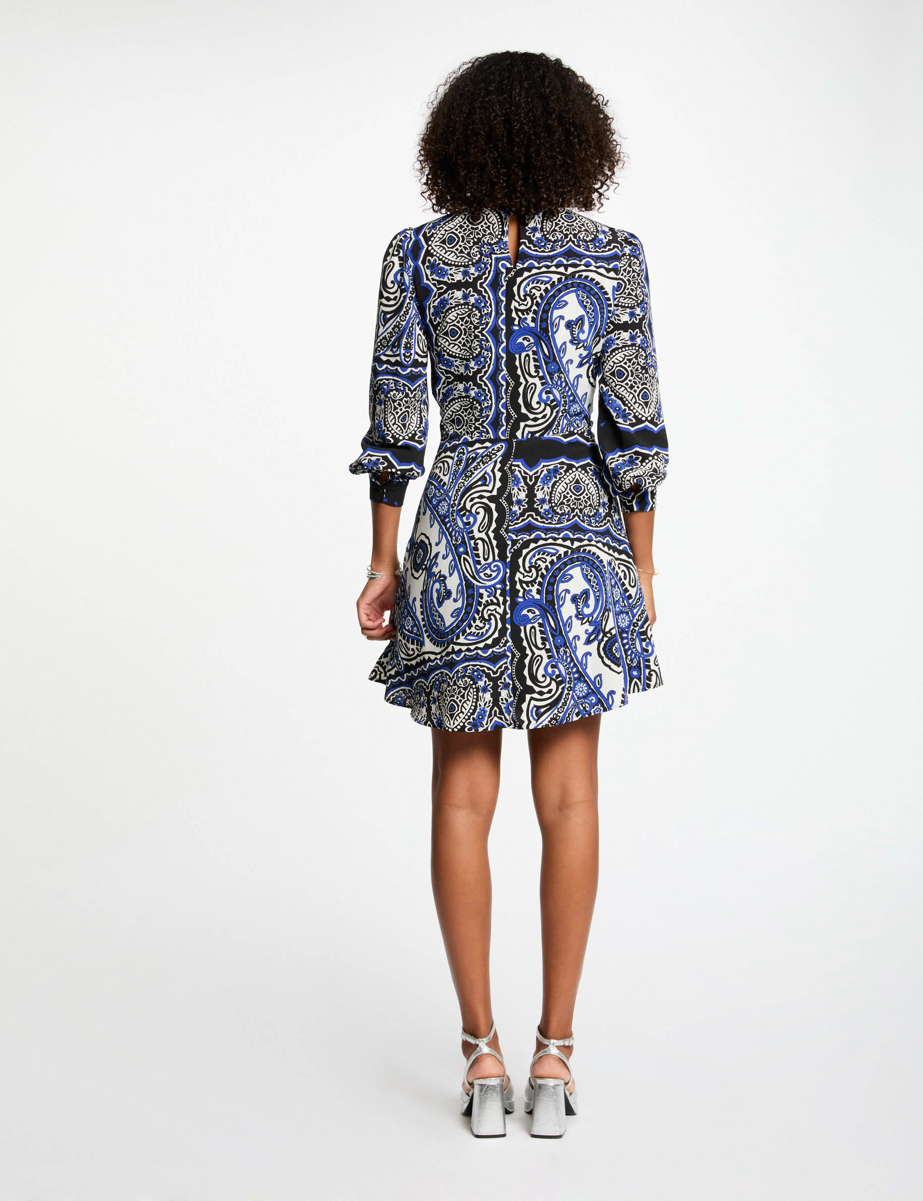 vestido acampanado estampado multicolor mujer Vestido acampanado estampado multicolor mujer