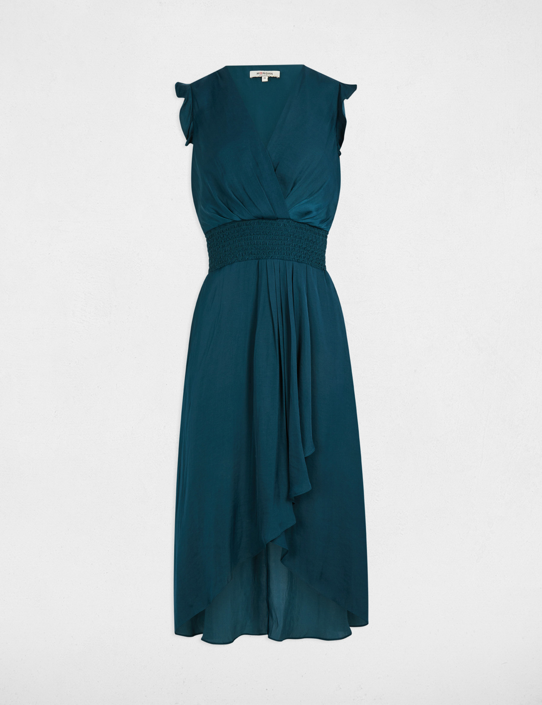 vestido recto holgado sin mangas azul petroleo mujer Vestido recto holgado sin mangas azul petróleo mujer