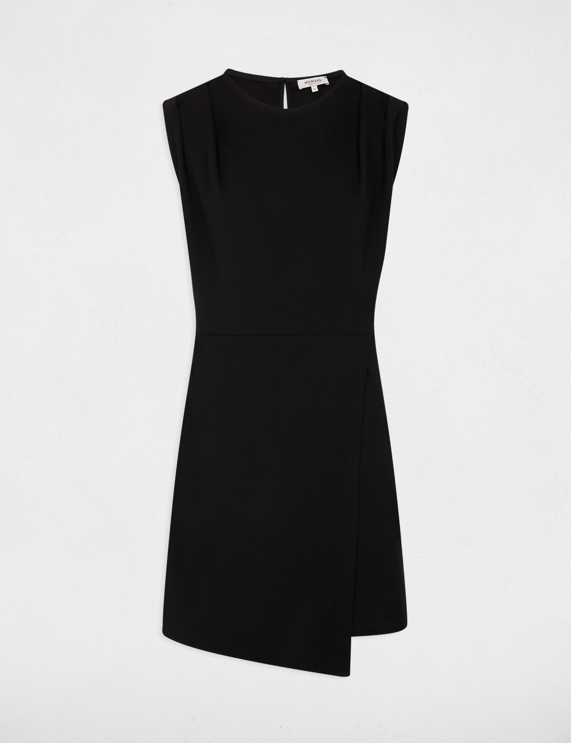 Vestido corto sin mangas negro mujer