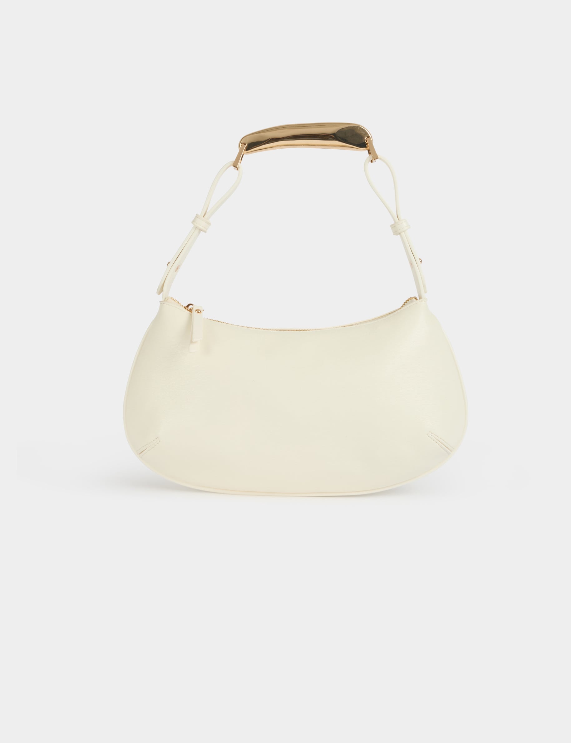 Bolso con asa met&aacute;lica blanco mujer