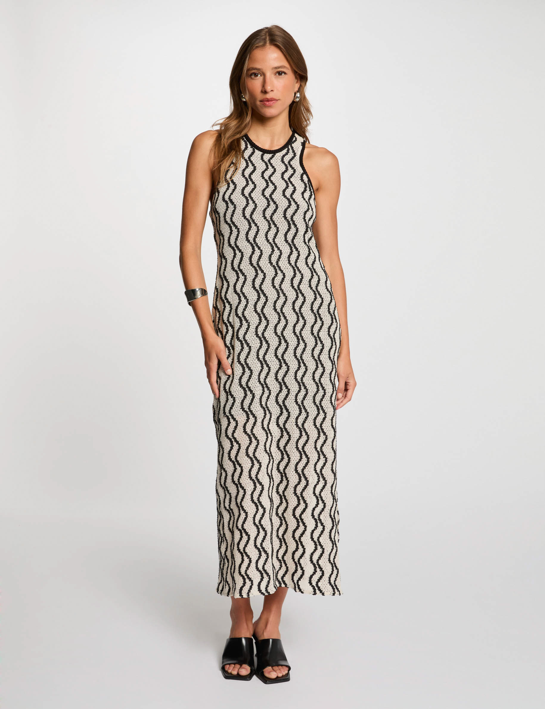 vestido largo recto estampado multicolor mujer Vestido largo recto estampado multicolor mujer