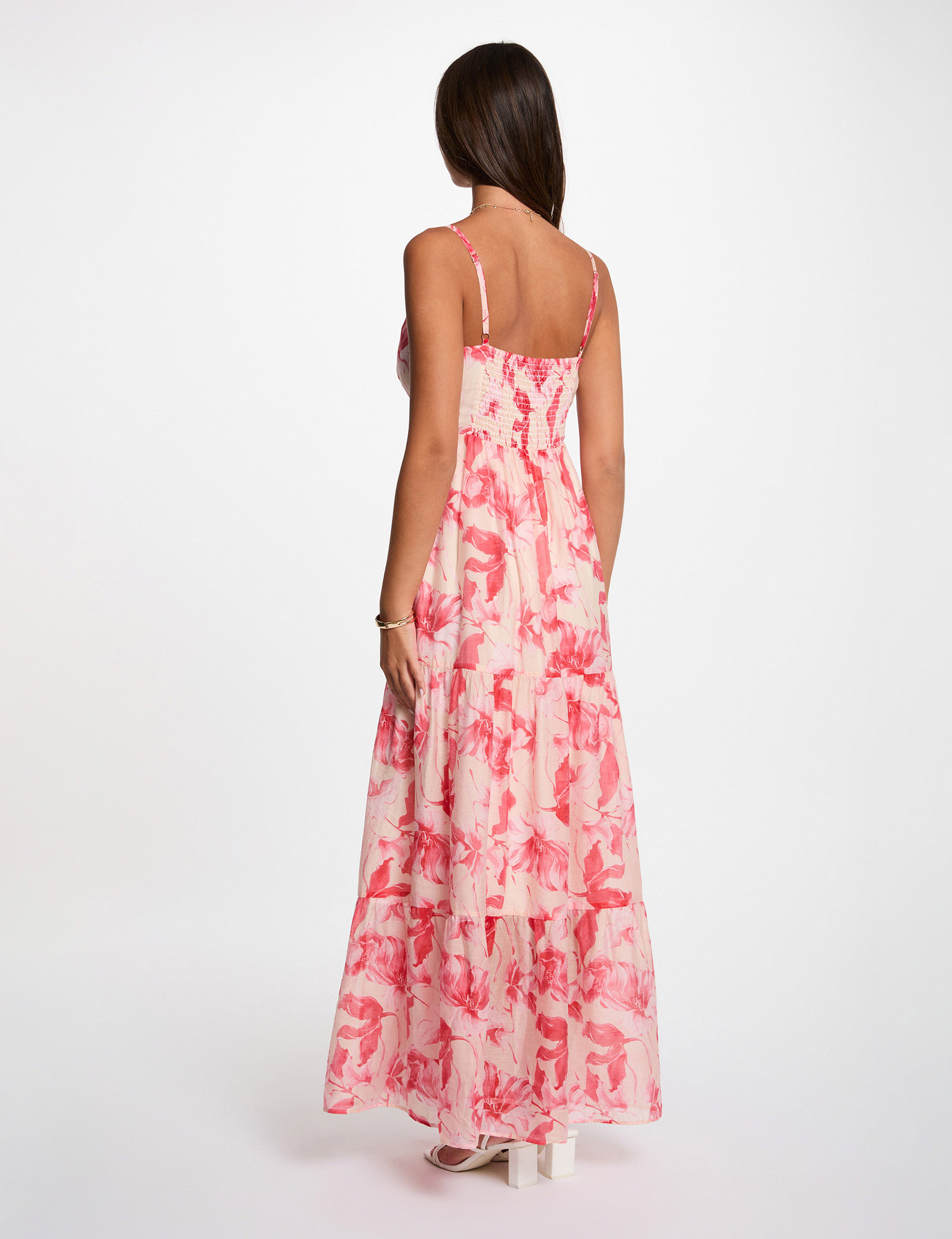 Vestido largo cruzado multicolor mujer