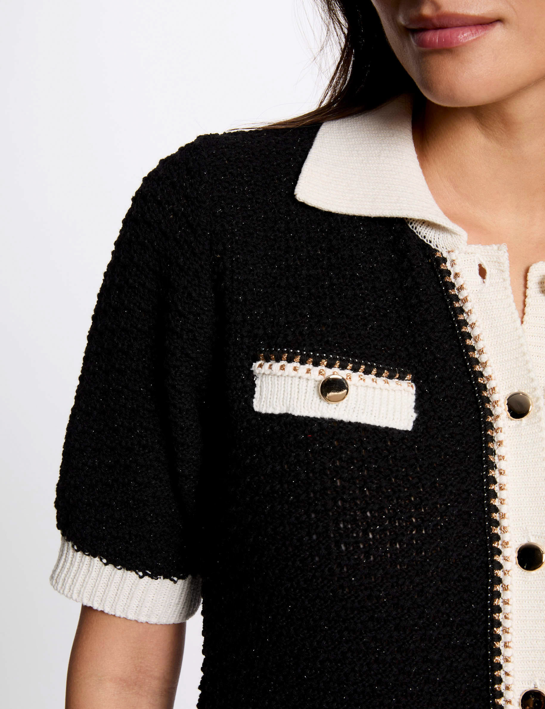 cardigan cuello de solapa negro mujer Cárdigan cuello de solapa negro mujer