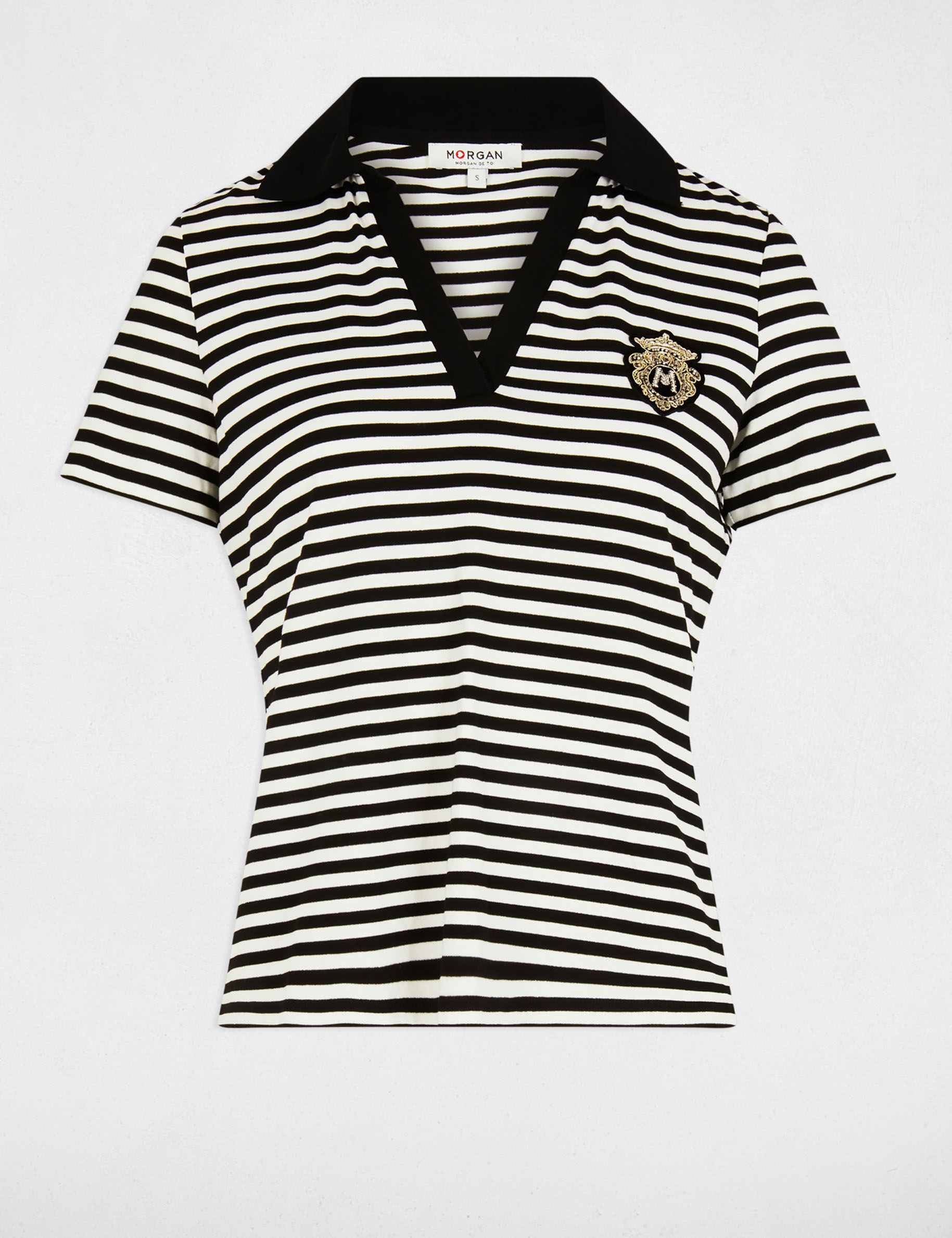 camiseta manga corta rayas blanco mujer Camiseta manga corta rayas blanco mujer