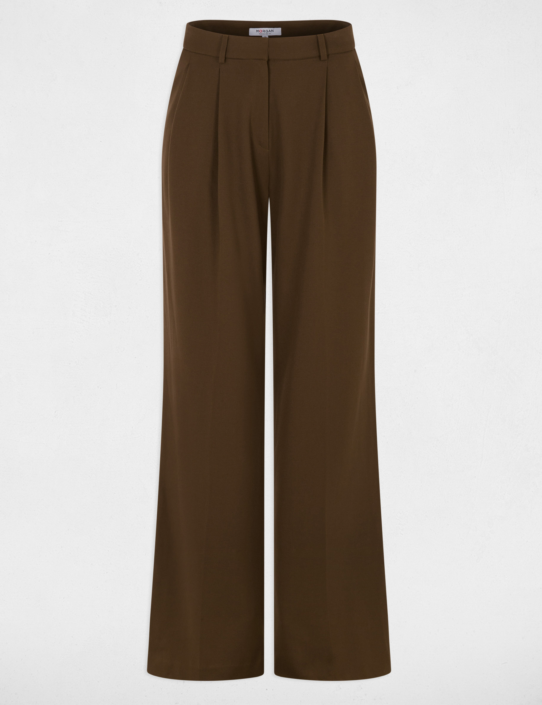 Pantal&oacute;n ancho de tiro alto verde caqui mujer
