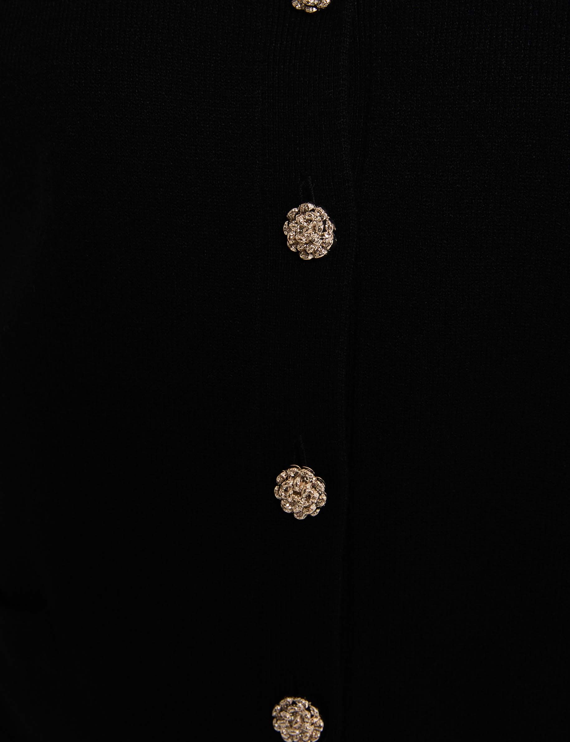 C&aacute;rdigan con cuello de camisa negro mujer
