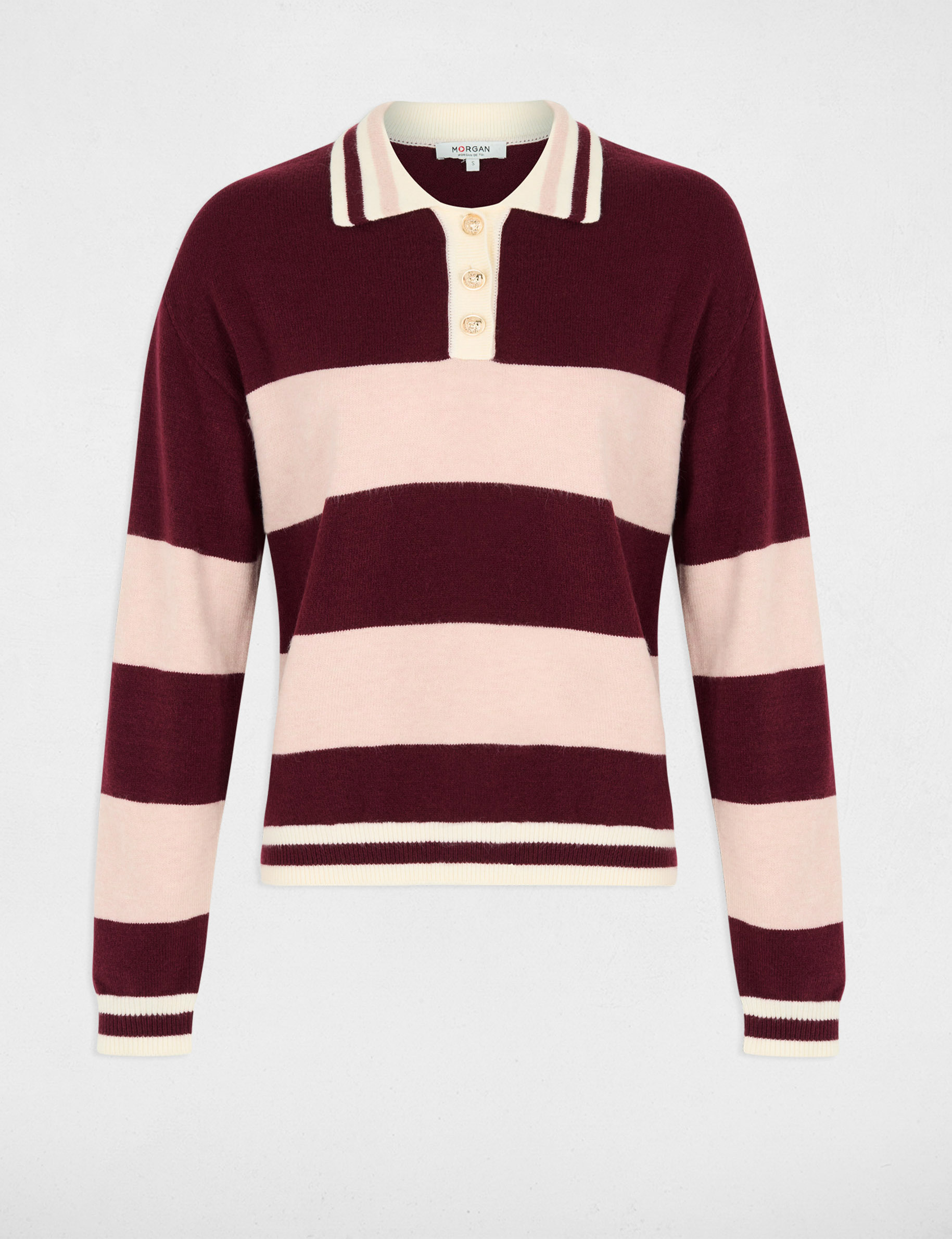 Jersey con cuello vuelto burdeos mujer