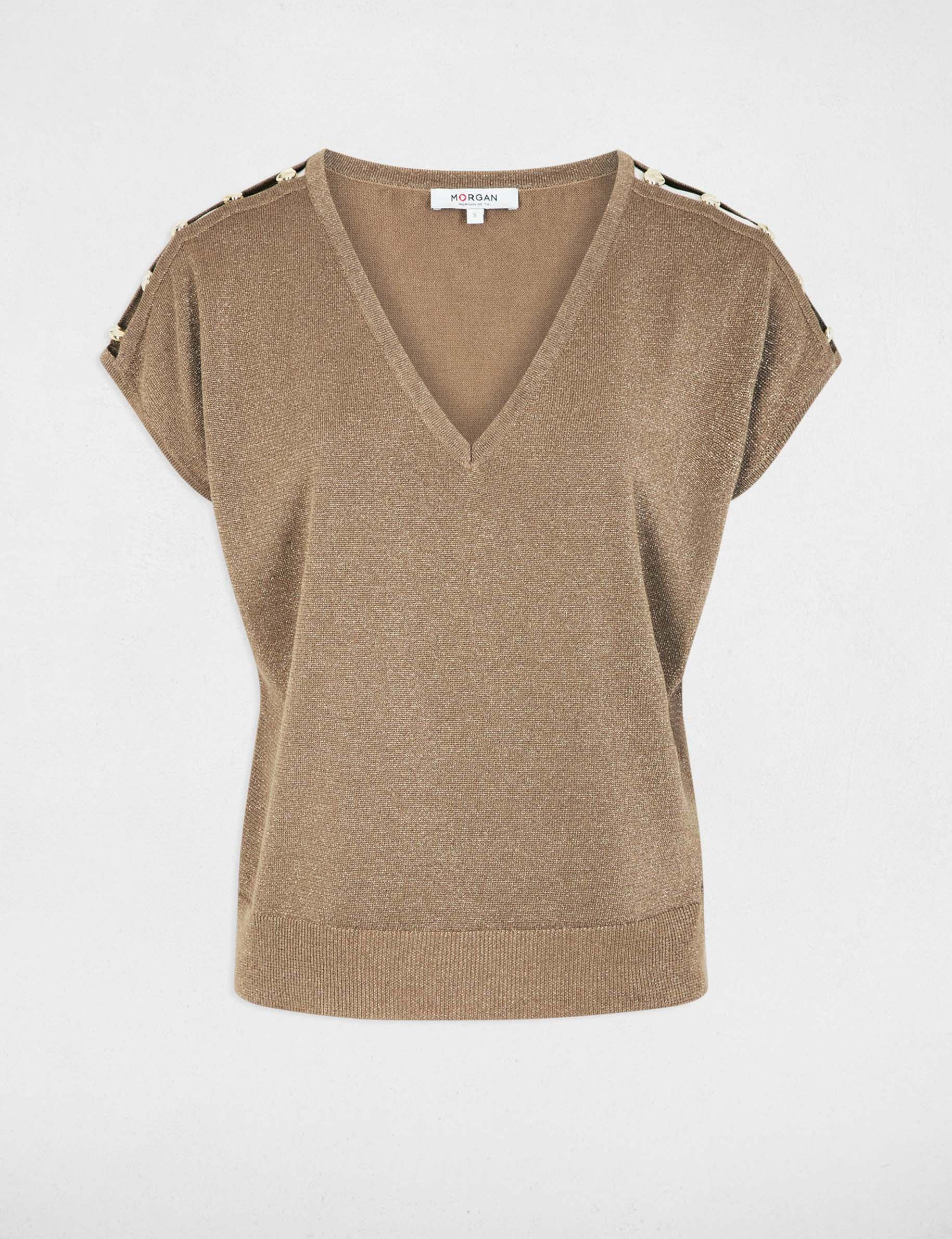 Jersey oversize con cuello v topo mujer