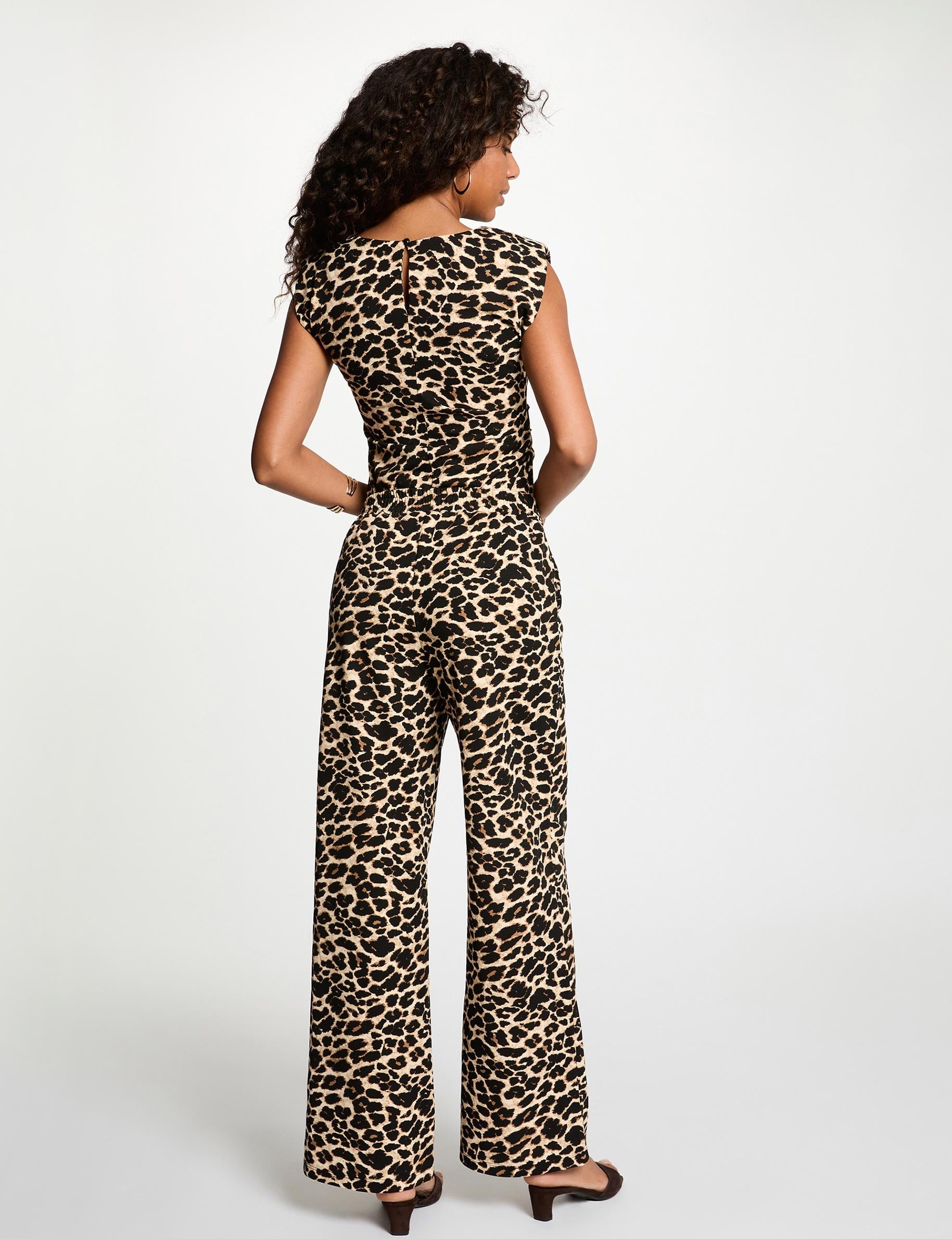 Pantal&oacute;n recto estampado multicolor mujer