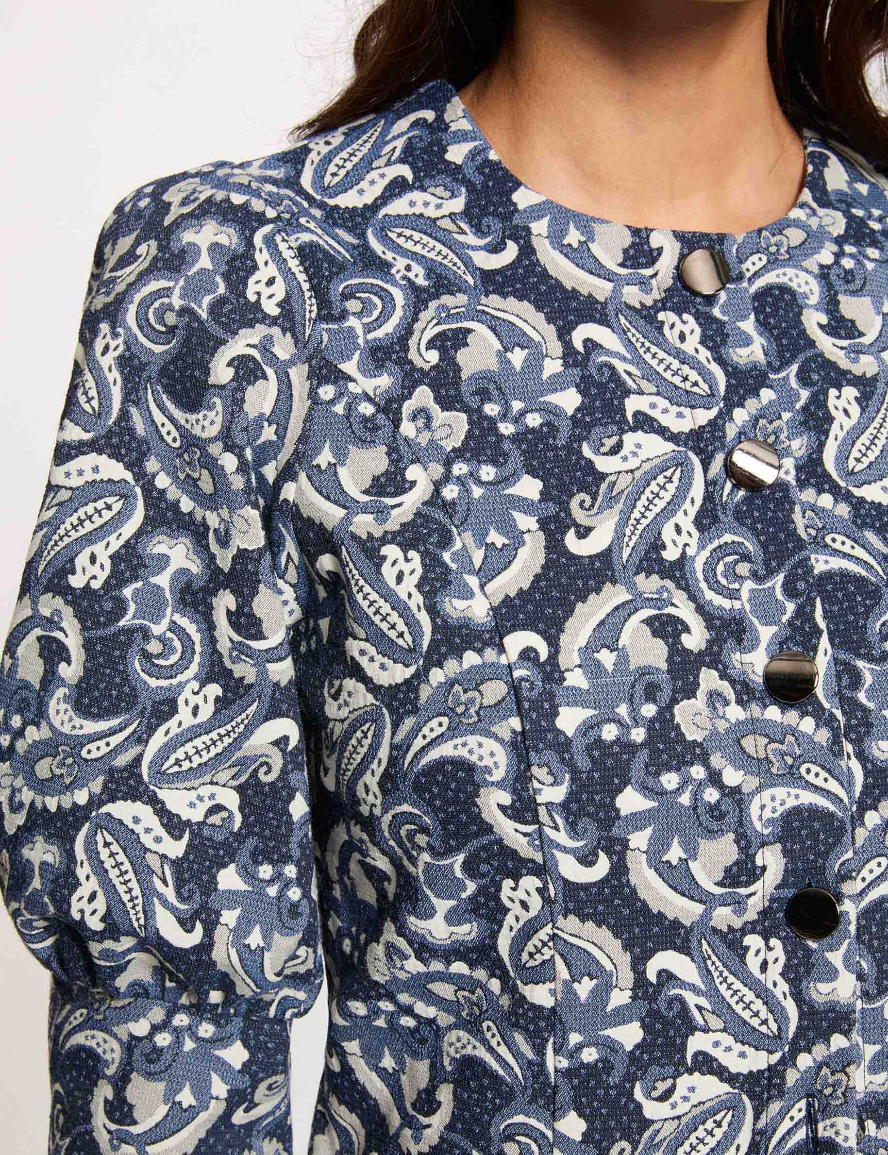 Chaqueta con mangas abullonadas azul mujer