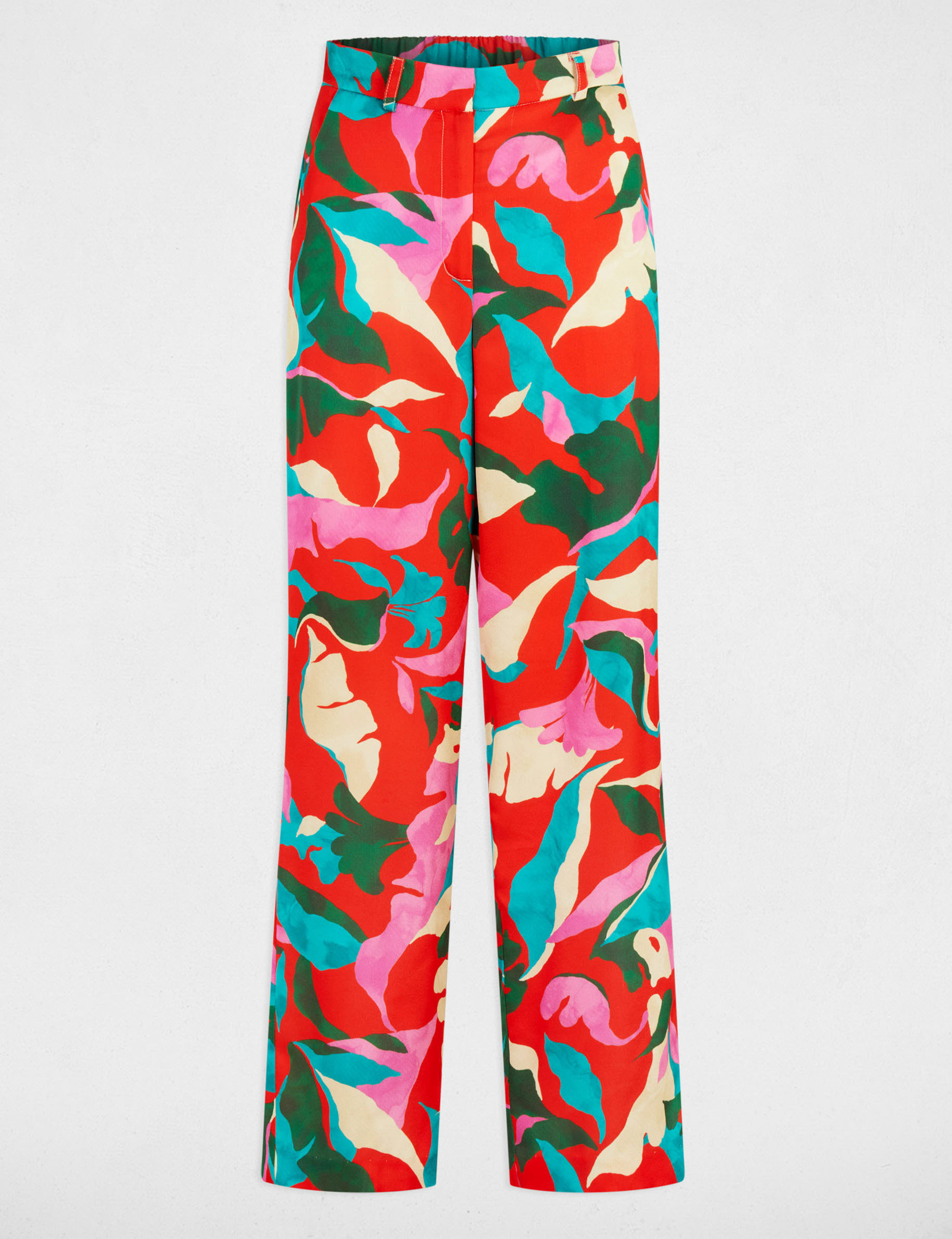 pantalon recto estampado multicolor mujer Pantalón recto estampado multicolor mujer