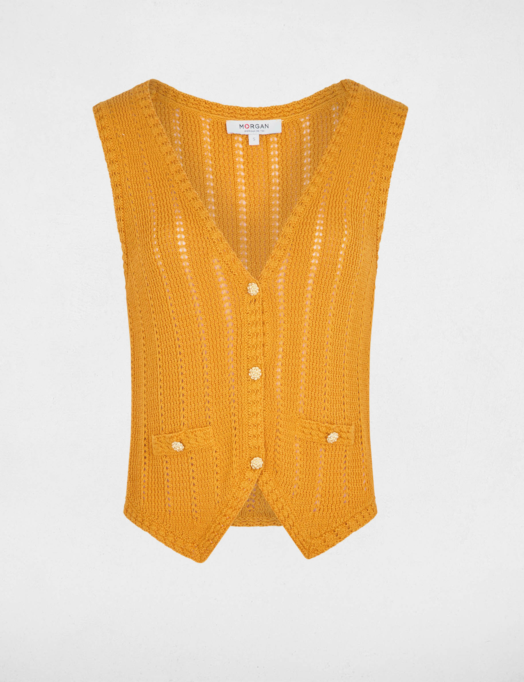 Chaleco ajustado sin mangas naranja oscuro mujer