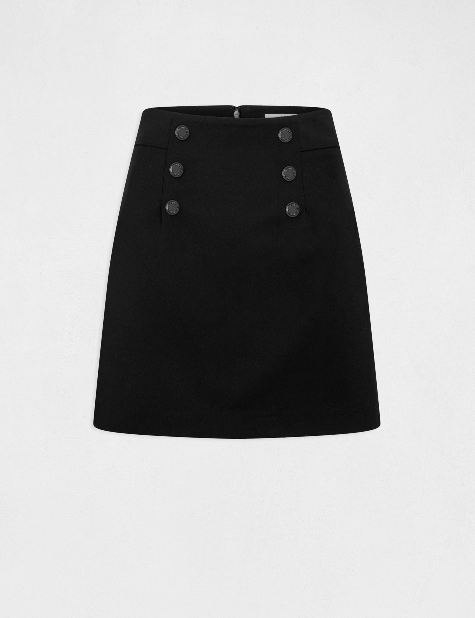 falda recta con botones negro mujer Falda recta con botones negro mujer