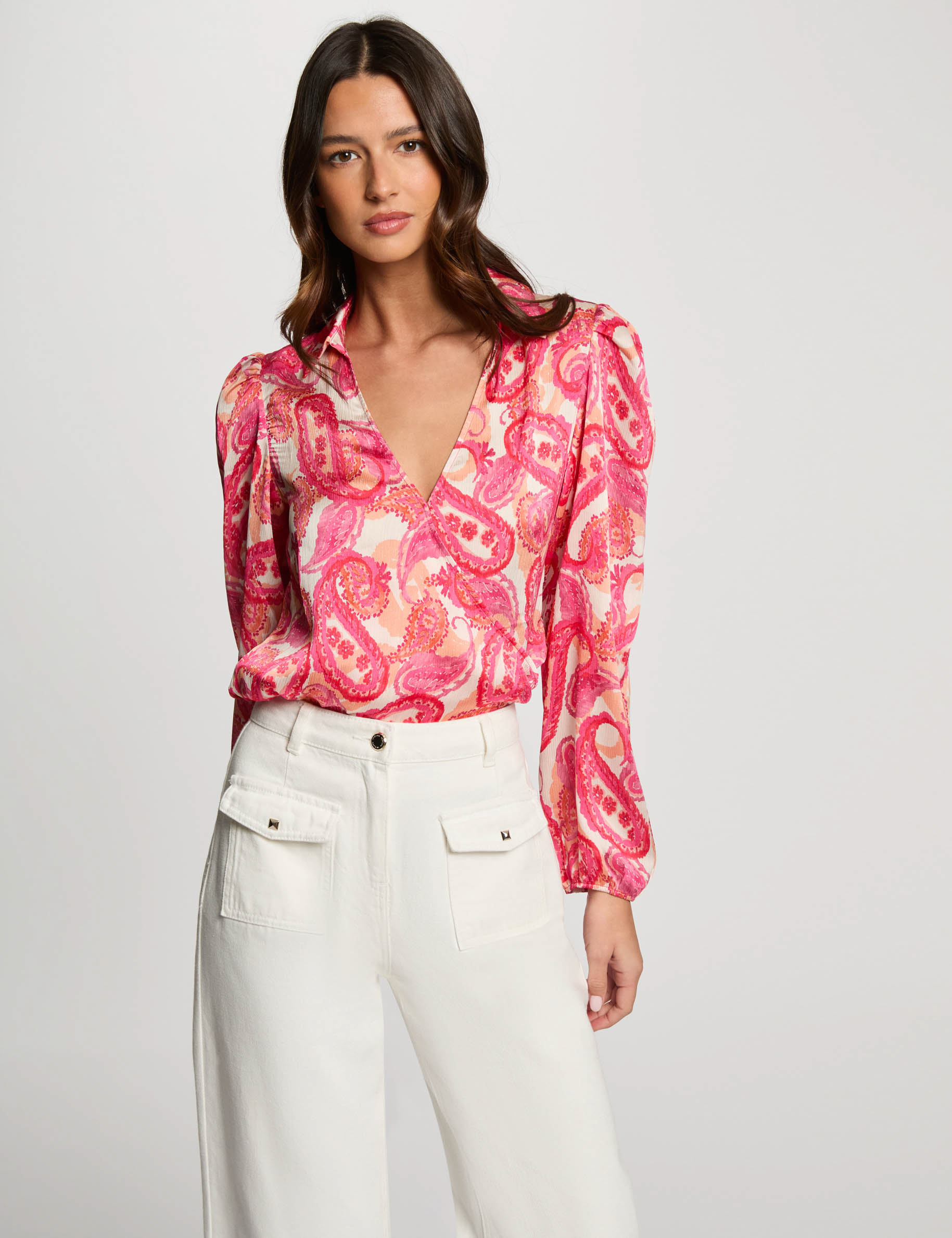 blusa manga larga multicolor mujer Blusa manga larga multicolor mujer
