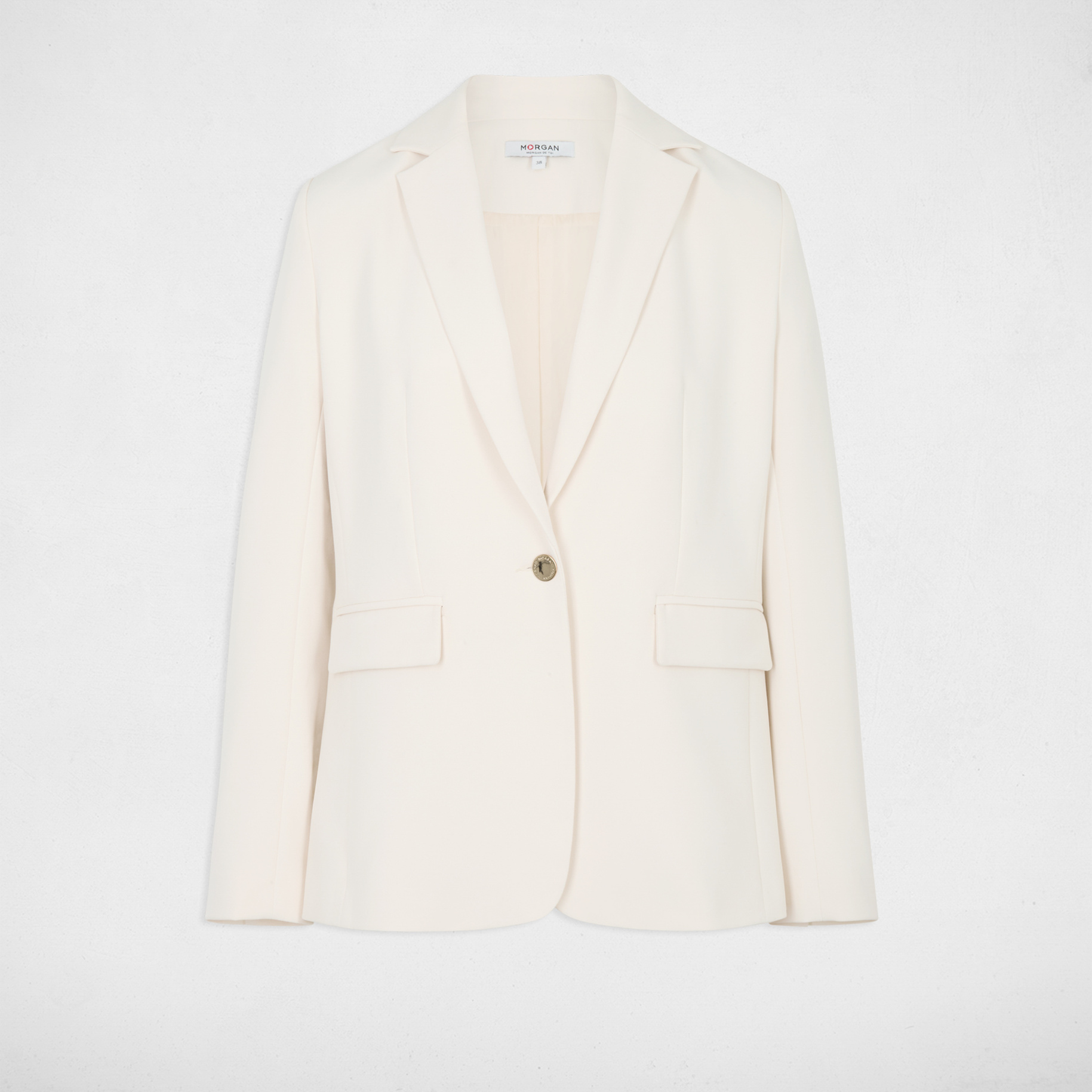 Chaqueta blazer creme mujer