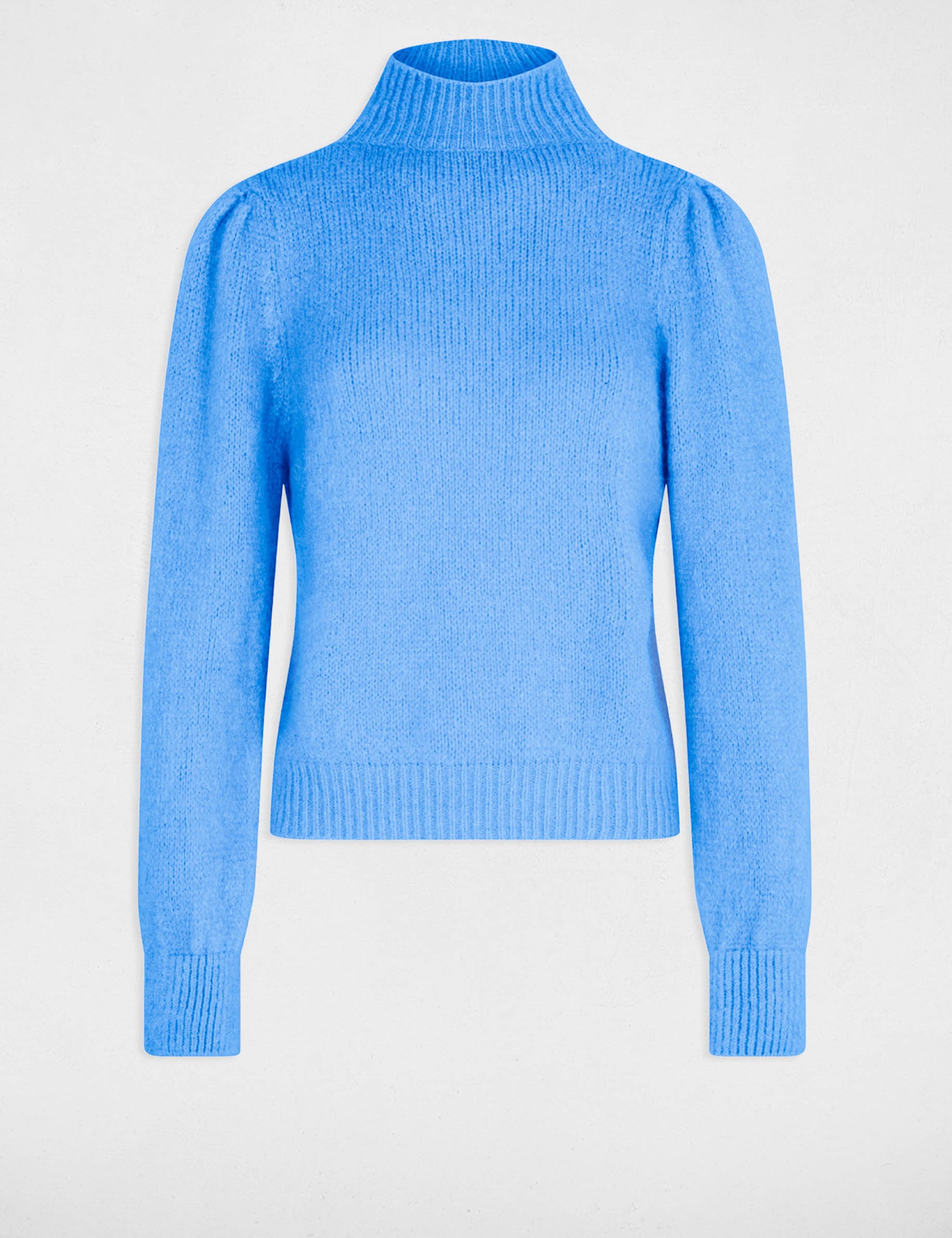 Jersey con cuello alto azul mujer