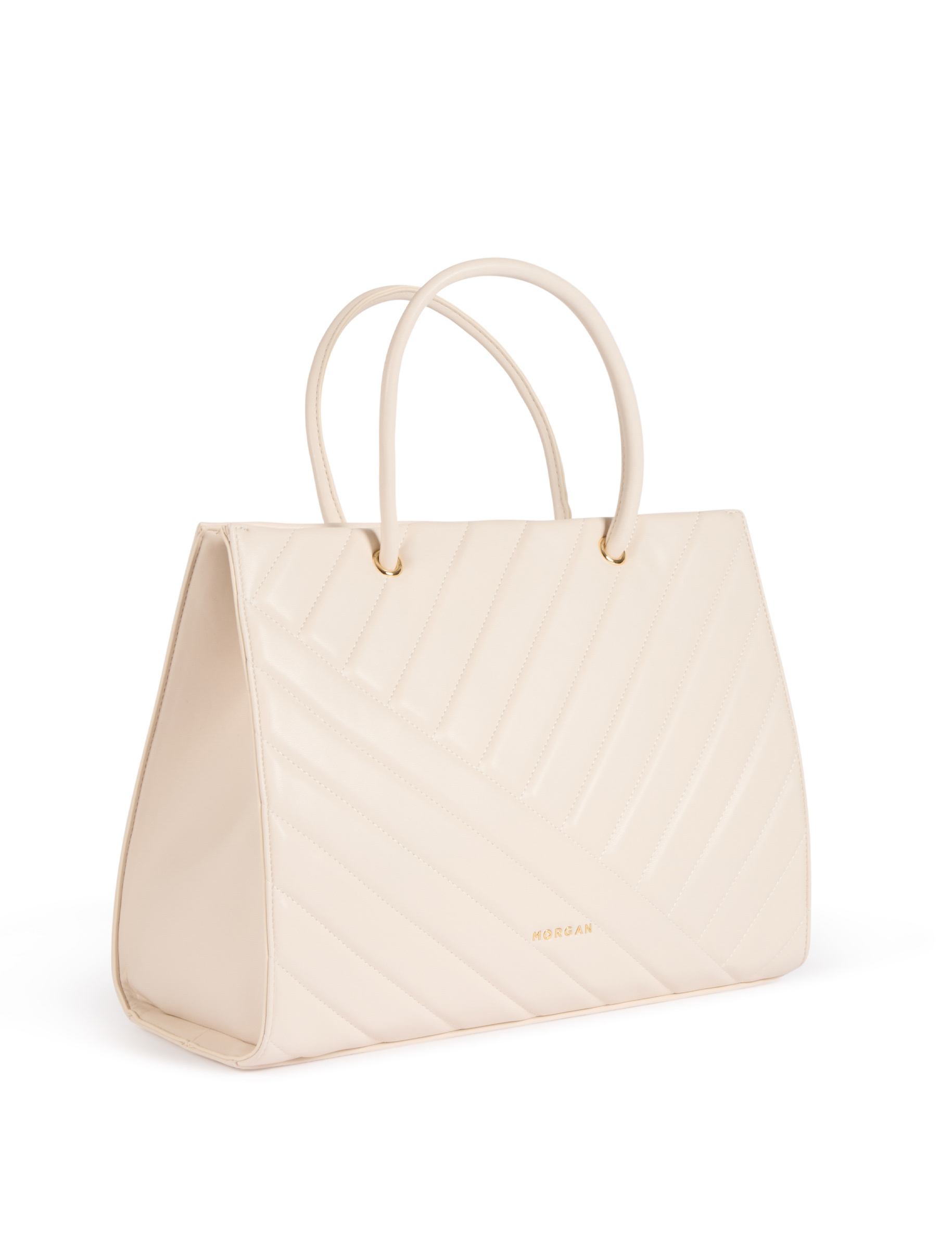 bolso shopper acolchado marfil mujer Bolso shopper acolchado marfil mujer