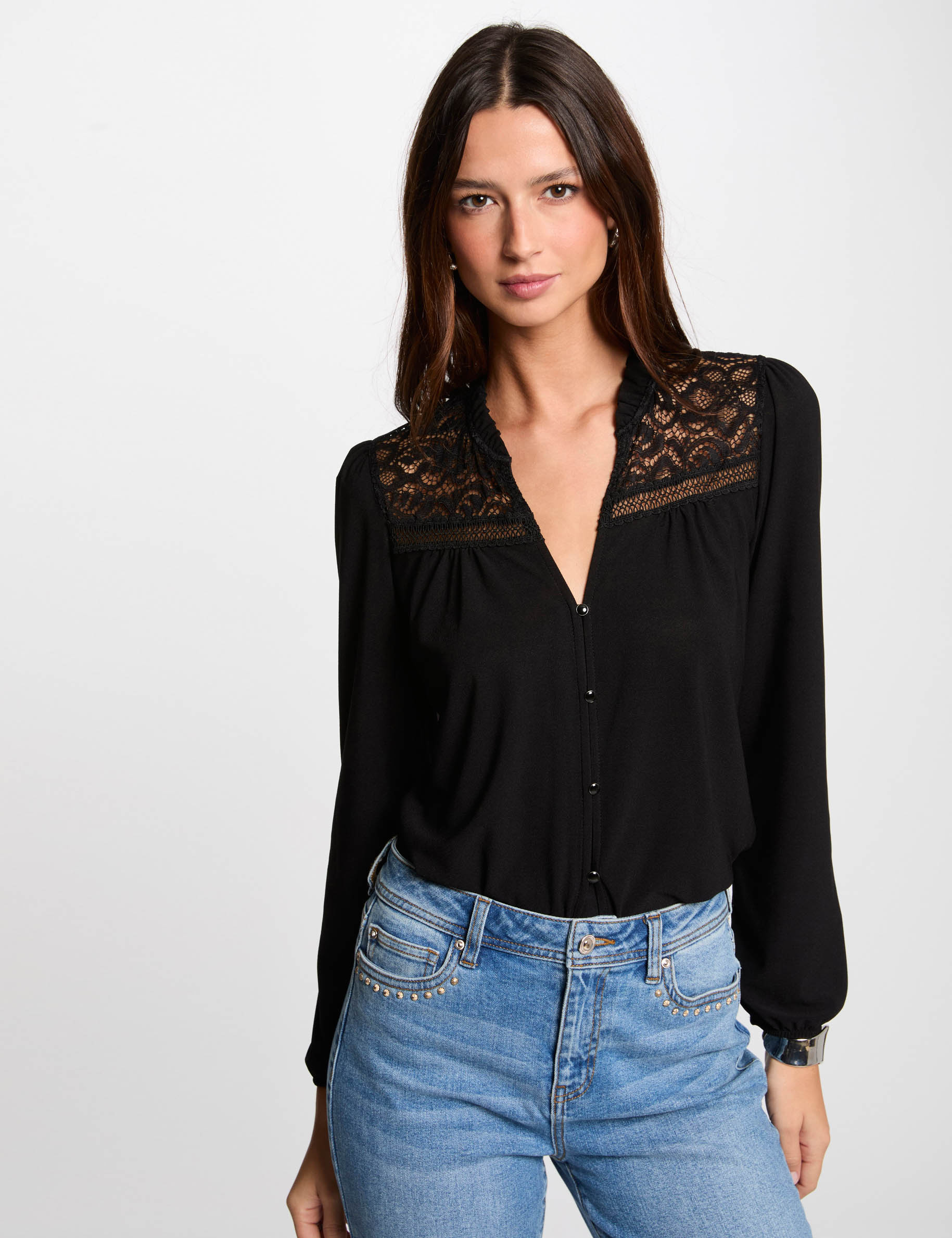 camiseta manga larga negro mujer Camiseta manga larga negro mujer