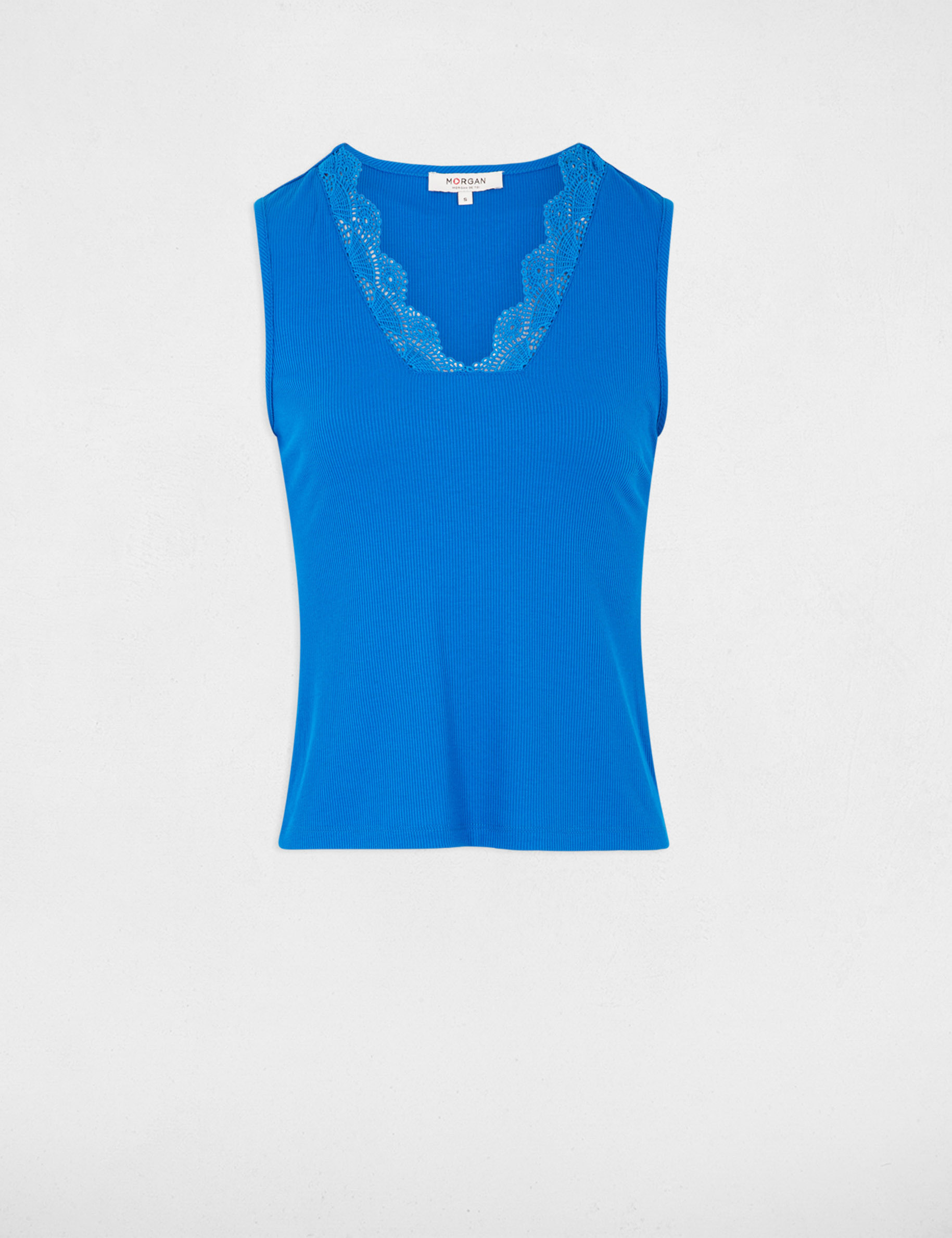 top sin manga azul electrico mujer Top sin manga azul eléctrico mujer