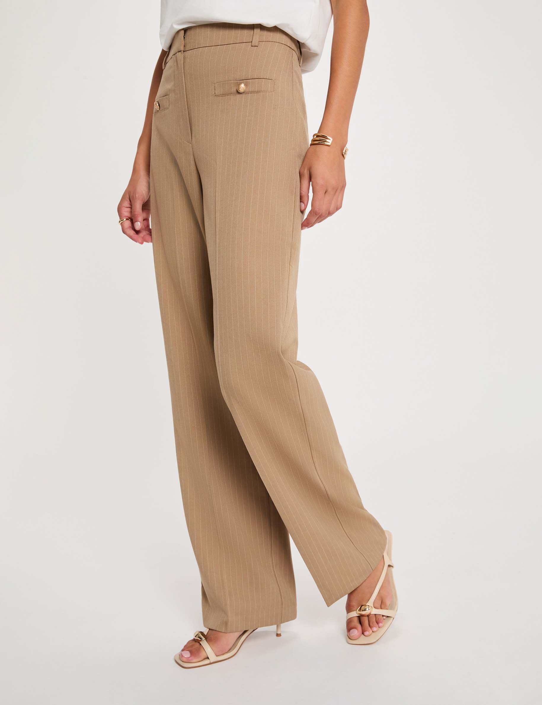 Pantal&oacute;n recto de tiro alto topo mujer