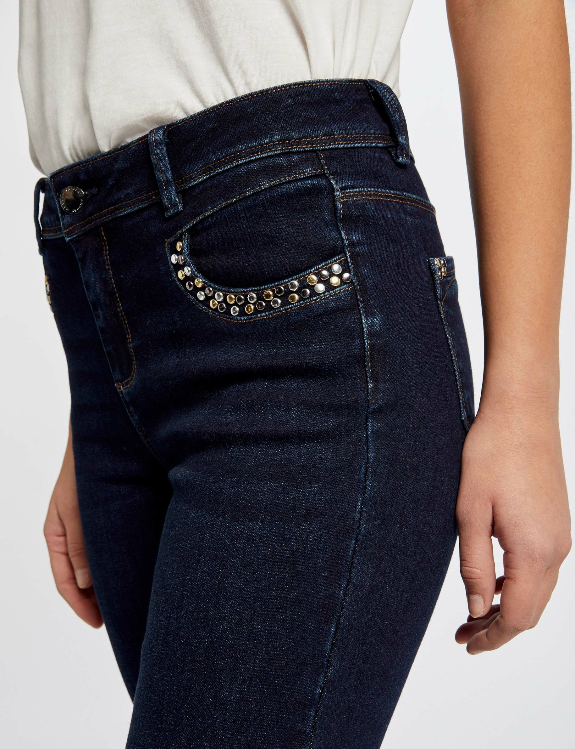 vaquero slim bolsillos con tachuelas vaquero en bruto mujer Vaquero slim bolsillos con tachuelas vaquero en bruto mujer