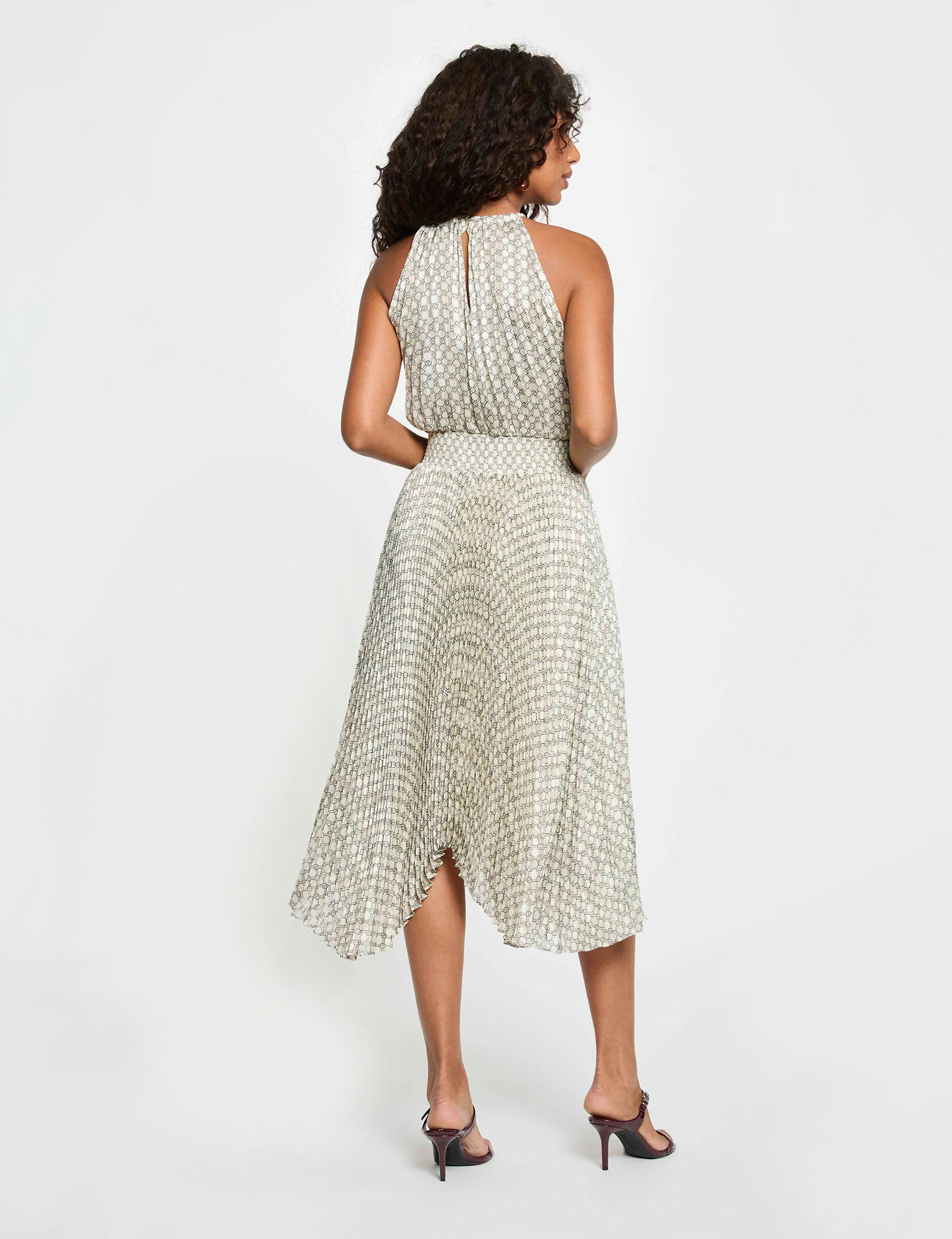 Vestido sin mangas estilo americano multicolor mujer