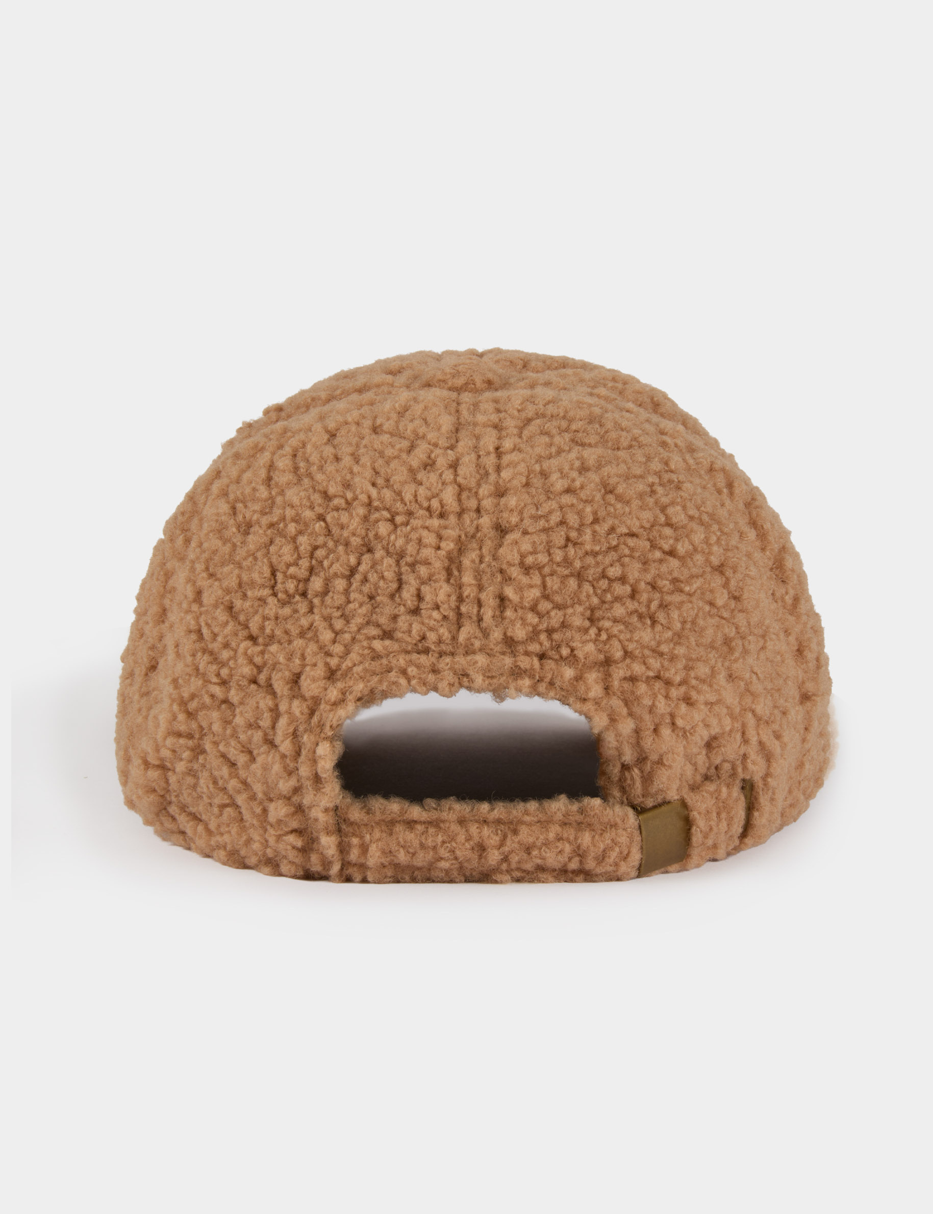 Gorra de piel sint&eacute;tica c&aacute;mel mujer
