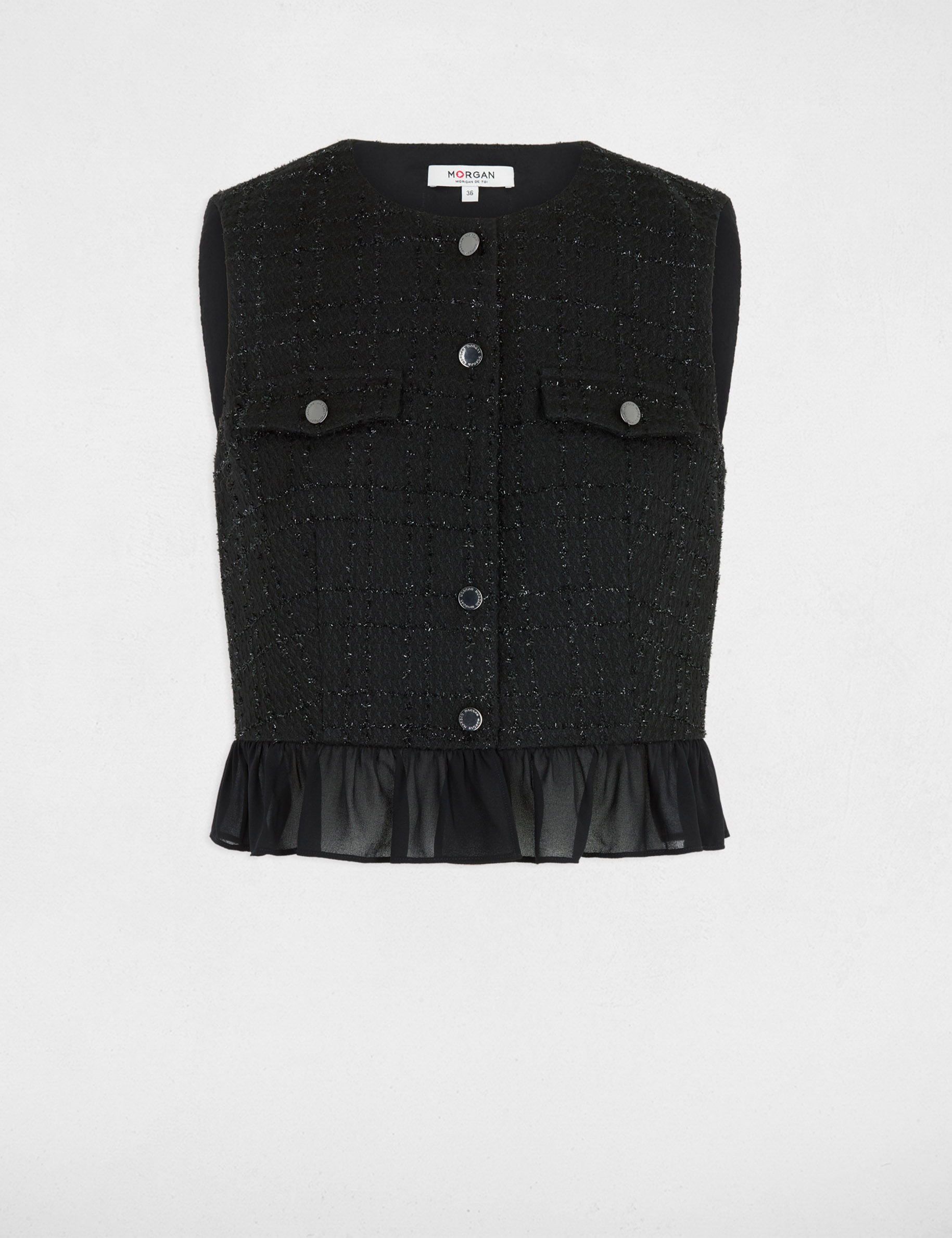 Camisa sin mangas negro mujer