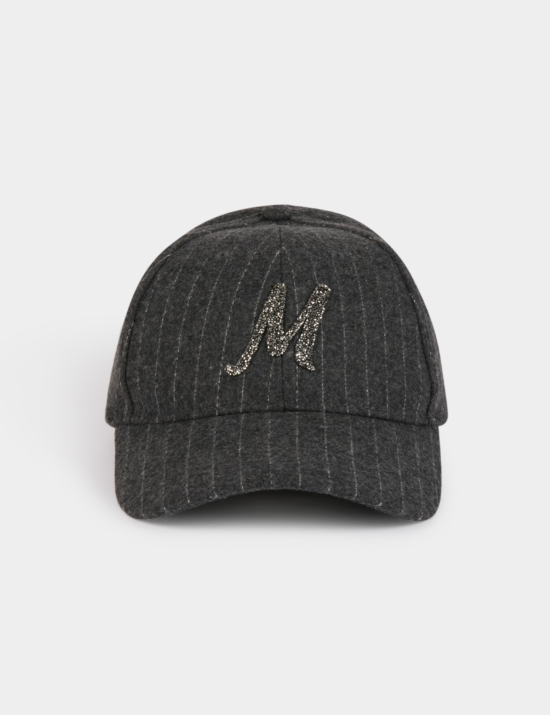 gorra rayas y m con strass gris moyen mujer Gorra rayas y M con strass gris moyen mujer