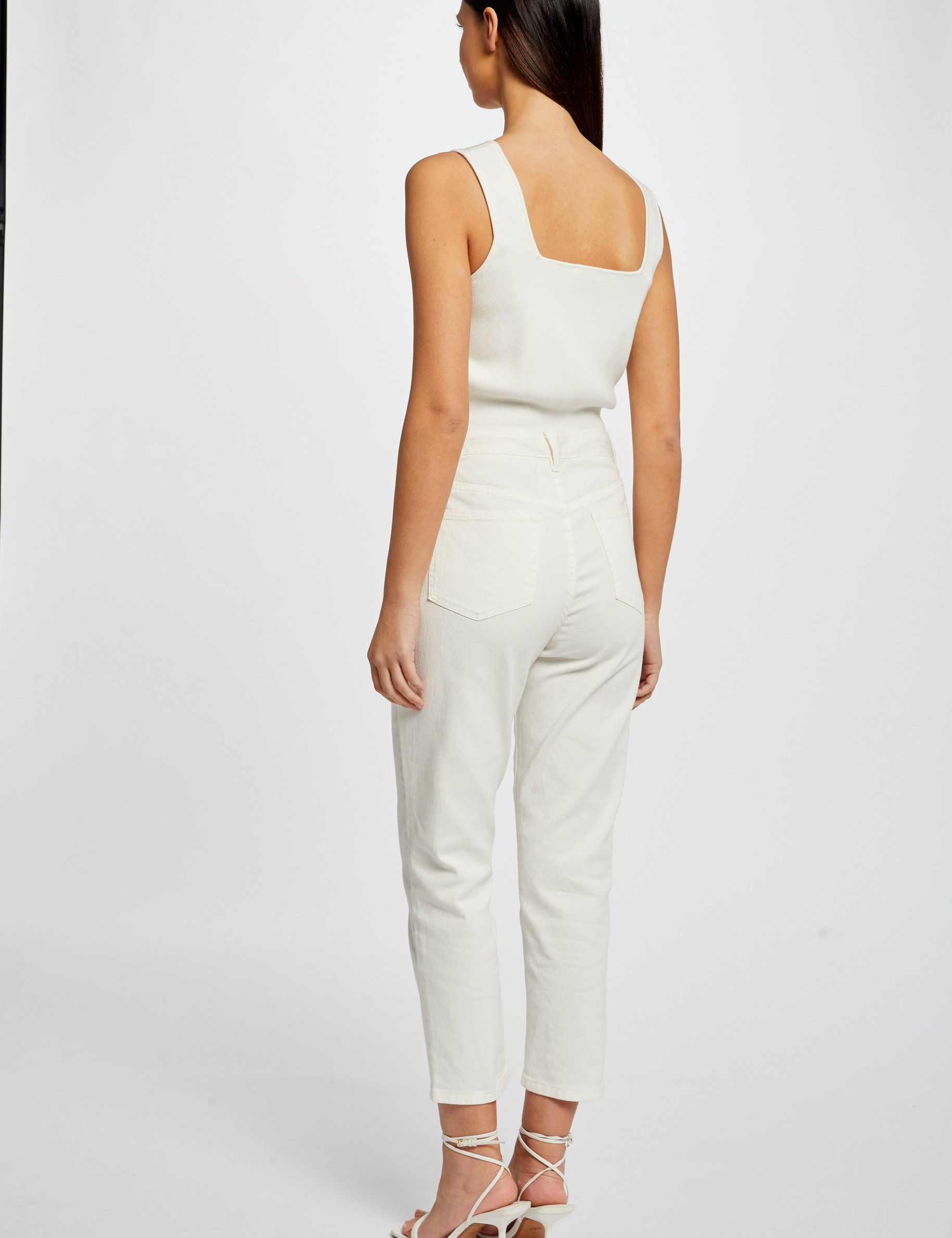 top punto tirantes anchos marfil mujer Top punto tirantes anchos marfil mujer