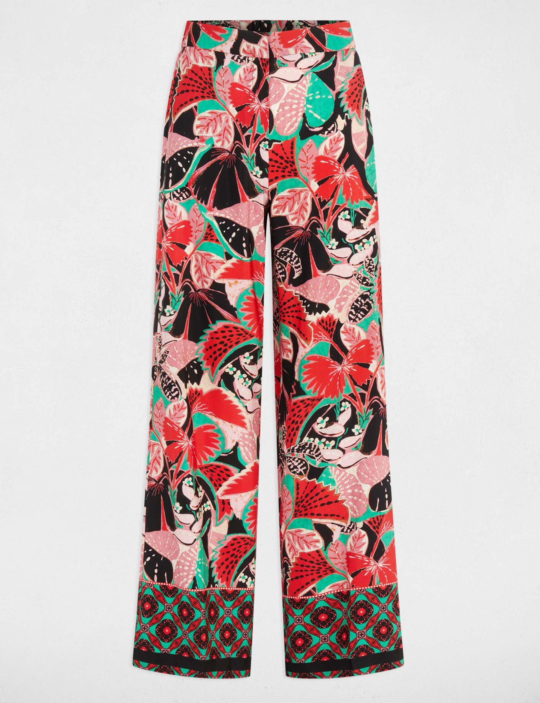 pantalon pernera ancha multicolor mujer Pantalón pernera ancha multicolor mujer