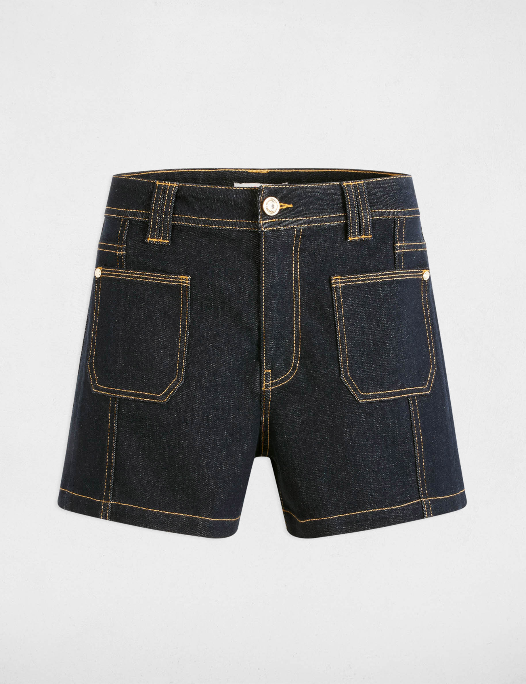 short vaquero talle alto denim crudo mujer Short vaquero talle alto denim crudo mujer