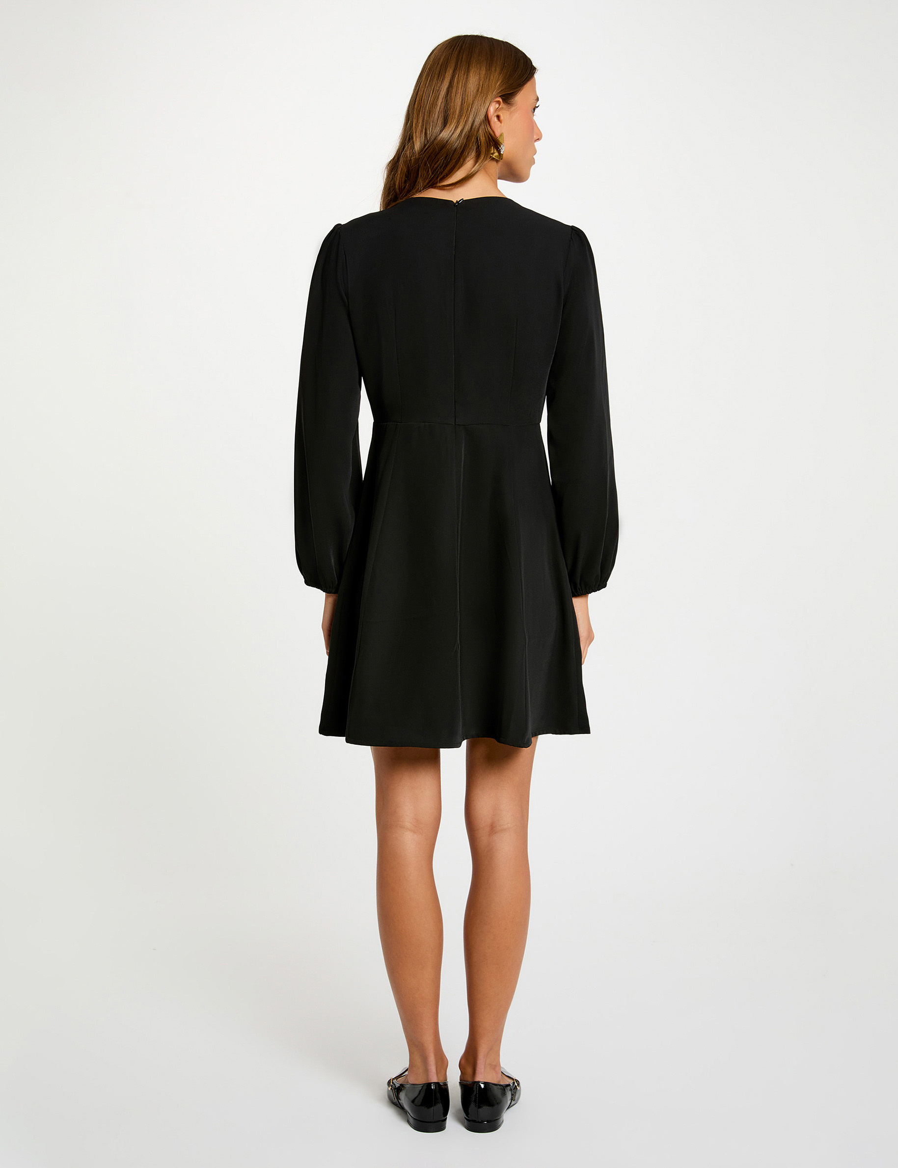 vestido corto evase negro mujer Vestido corto evasé negro mujer